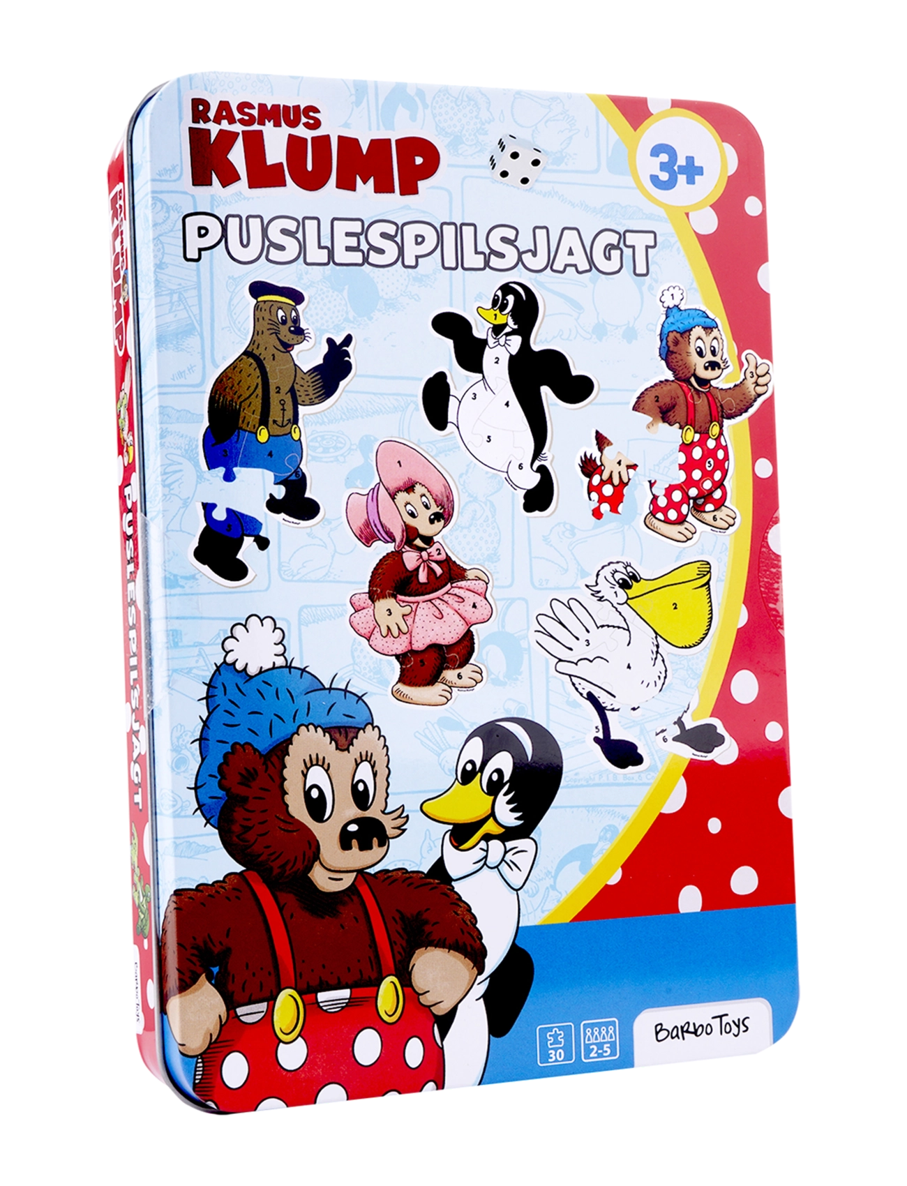 Rasmus Klump - Puzzle Game In Tin Box, One Size, Games, Mehrfarbig/gemustert Board Kinder