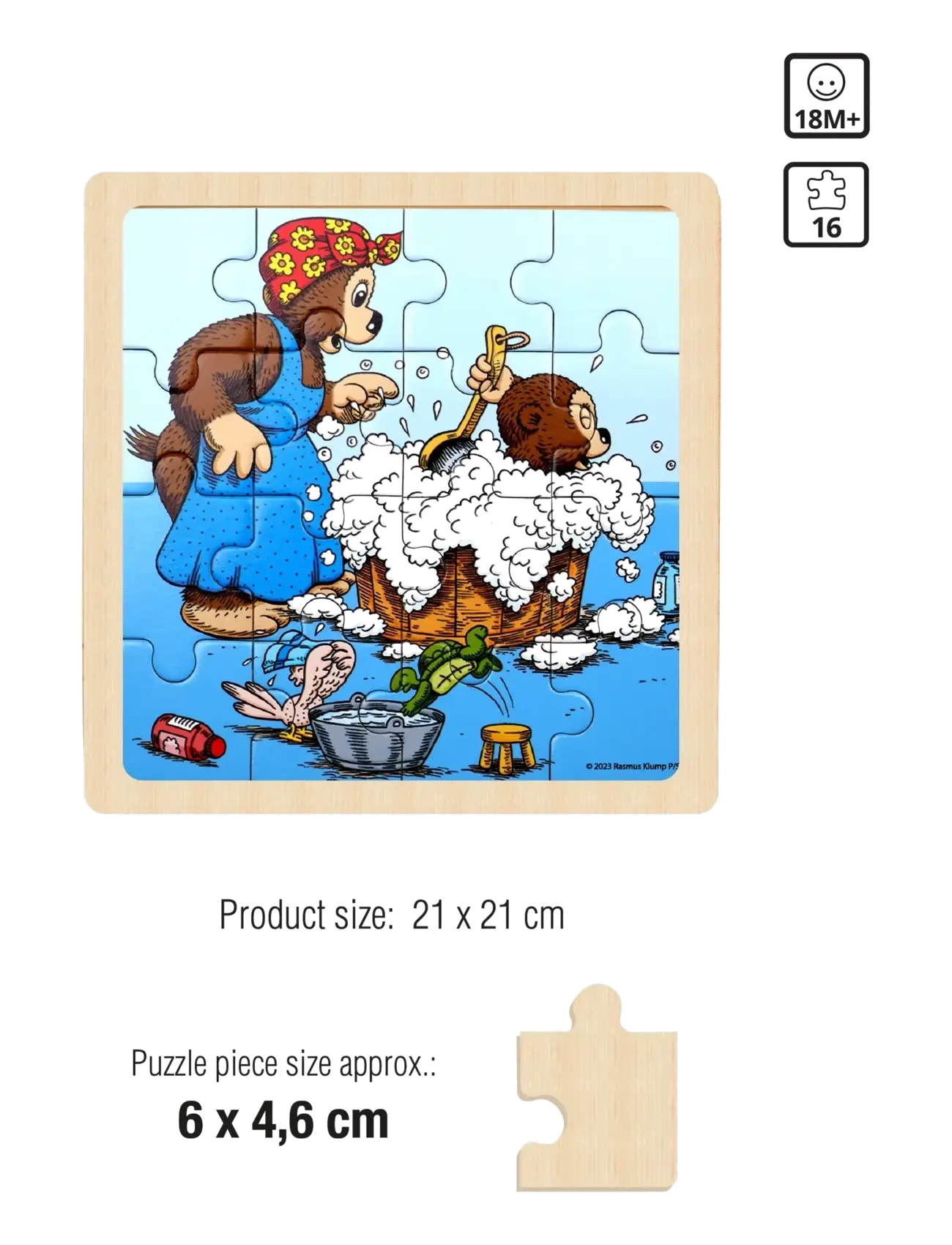 Rasmus Klump - Rasmus Klump Træpuslespil Badetid - holzpuzzle - 1016 - 2