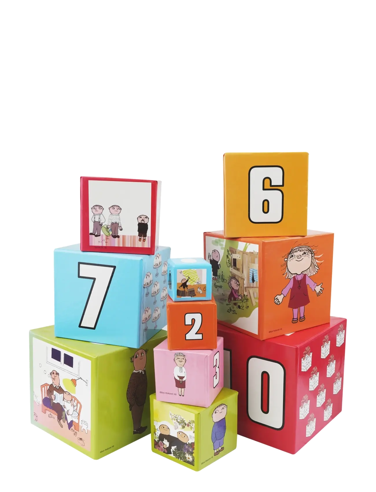 BARBO Spielzeug Alfons Åberg - Stacking Cubes 10 Pcs Patterned - One Size - Kinder