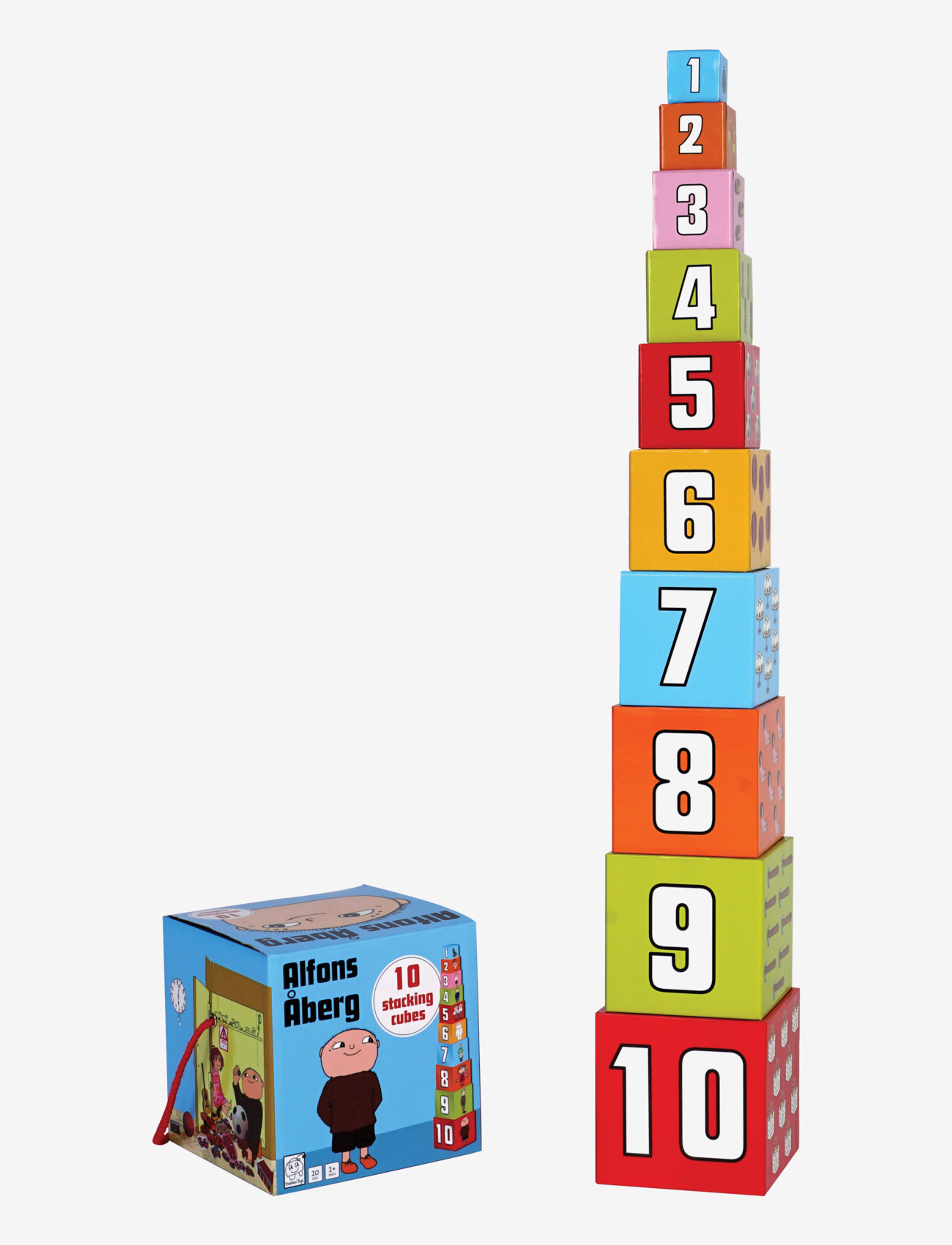 Alfons Åberg - Stacking Cubes 10 pcs - MULTIPLE COLOR
