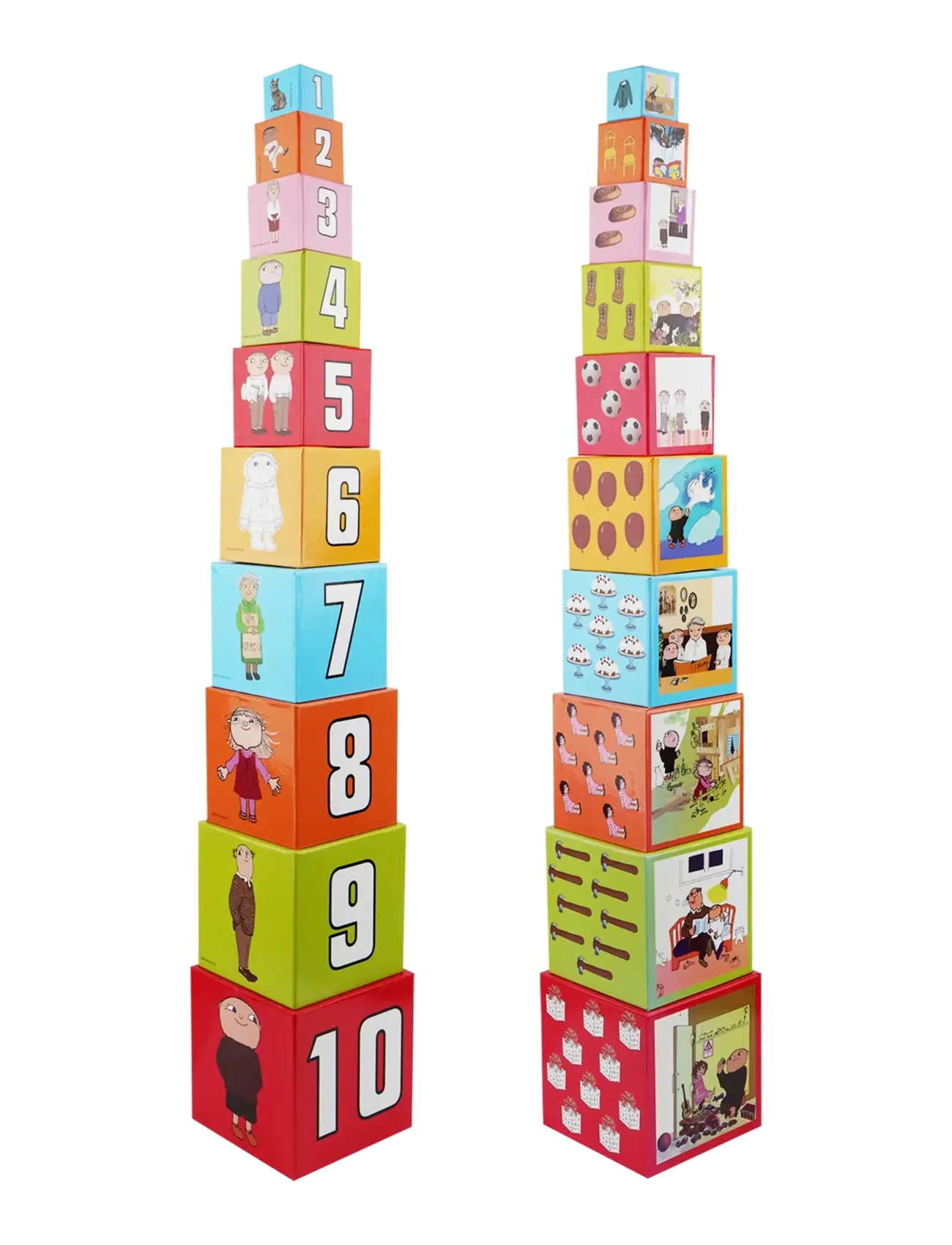 Alfie Atkins - Alfons Åberg - Stacking Cubes 10 pcs - stapelblokken - multiple color - 2