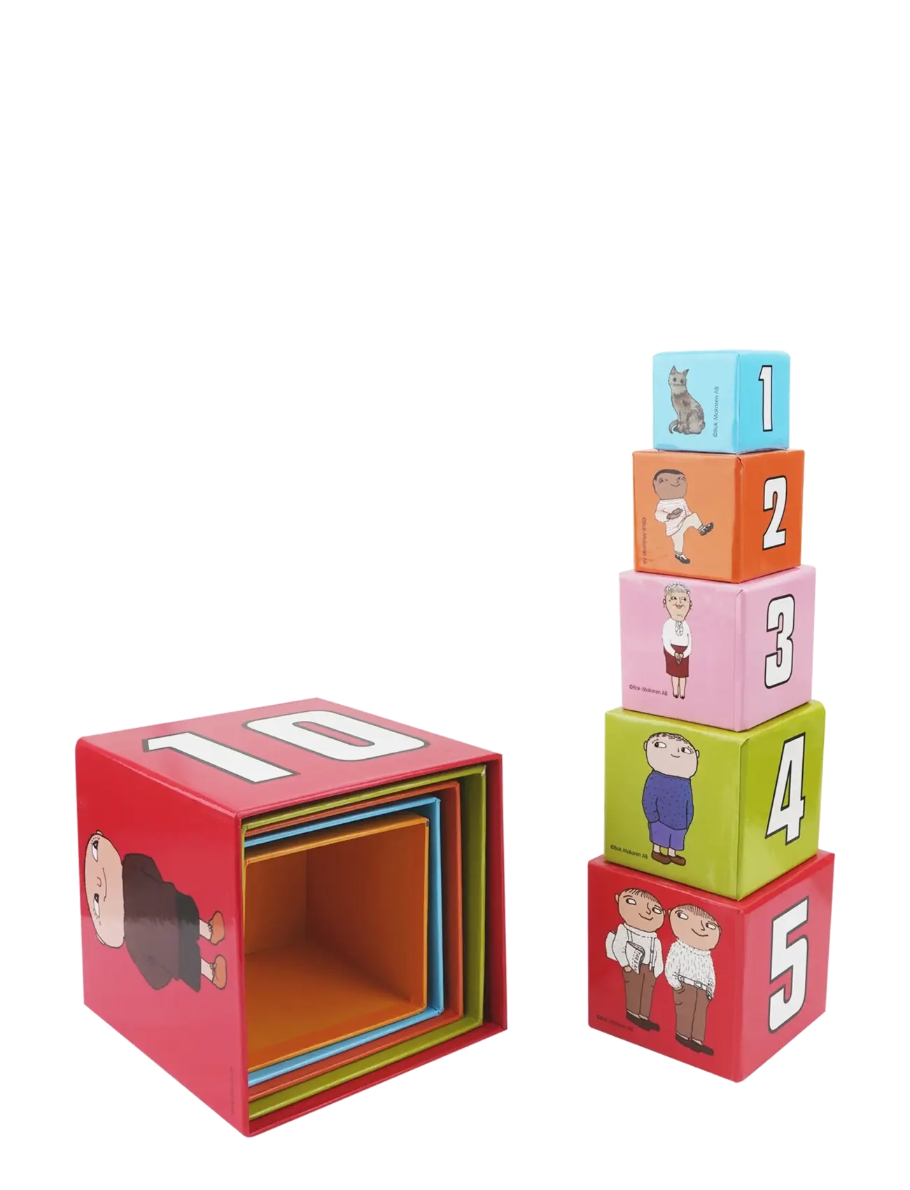 Alfie Atkins - Alfons Åberg - Stacking Cubes 10 pcs - stapelblokken - multiple color - 3