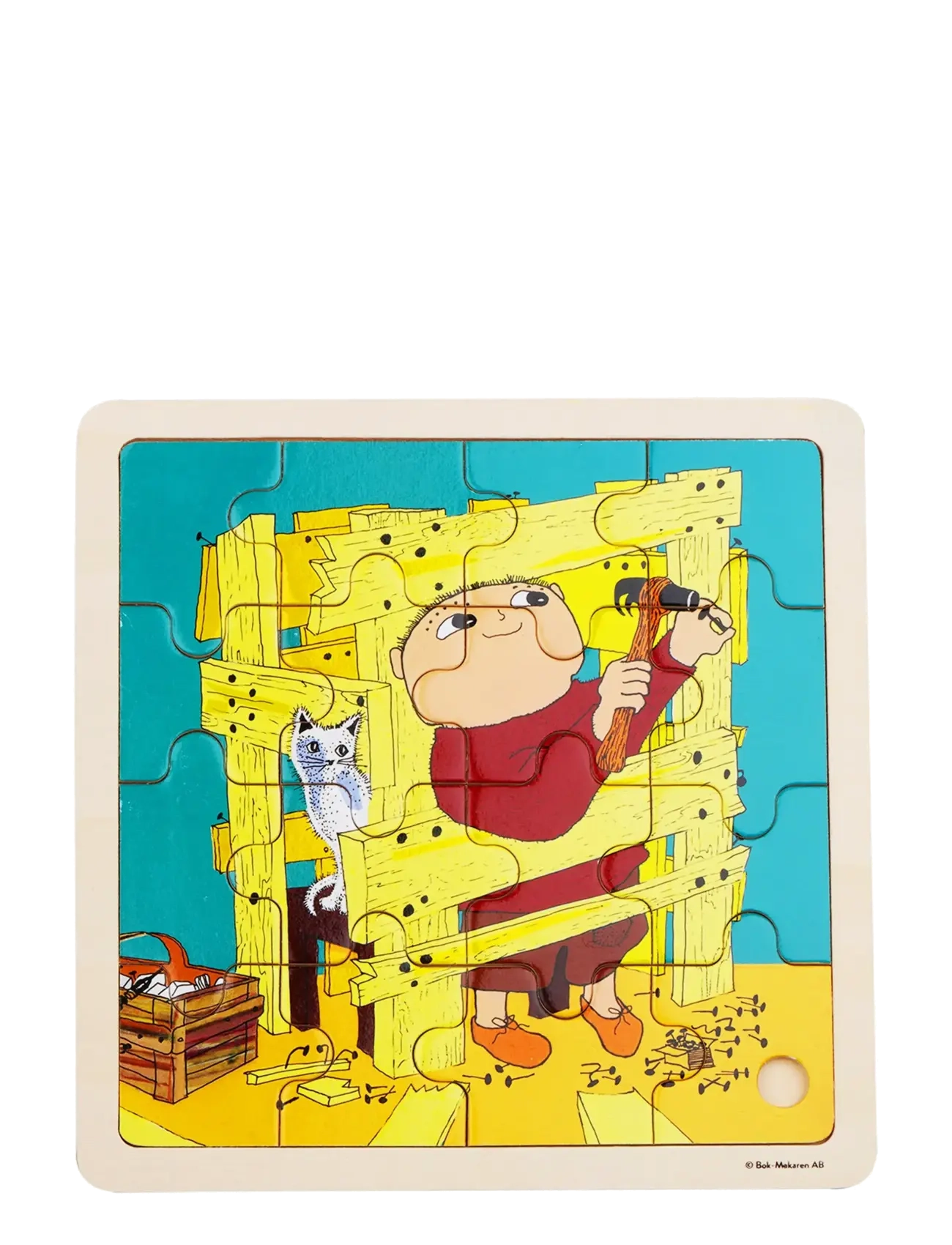 BARBO Spielzeug Alfons Åberg - Fsc Wooden Puzzle – Construction Patterned - One Size - Kinder