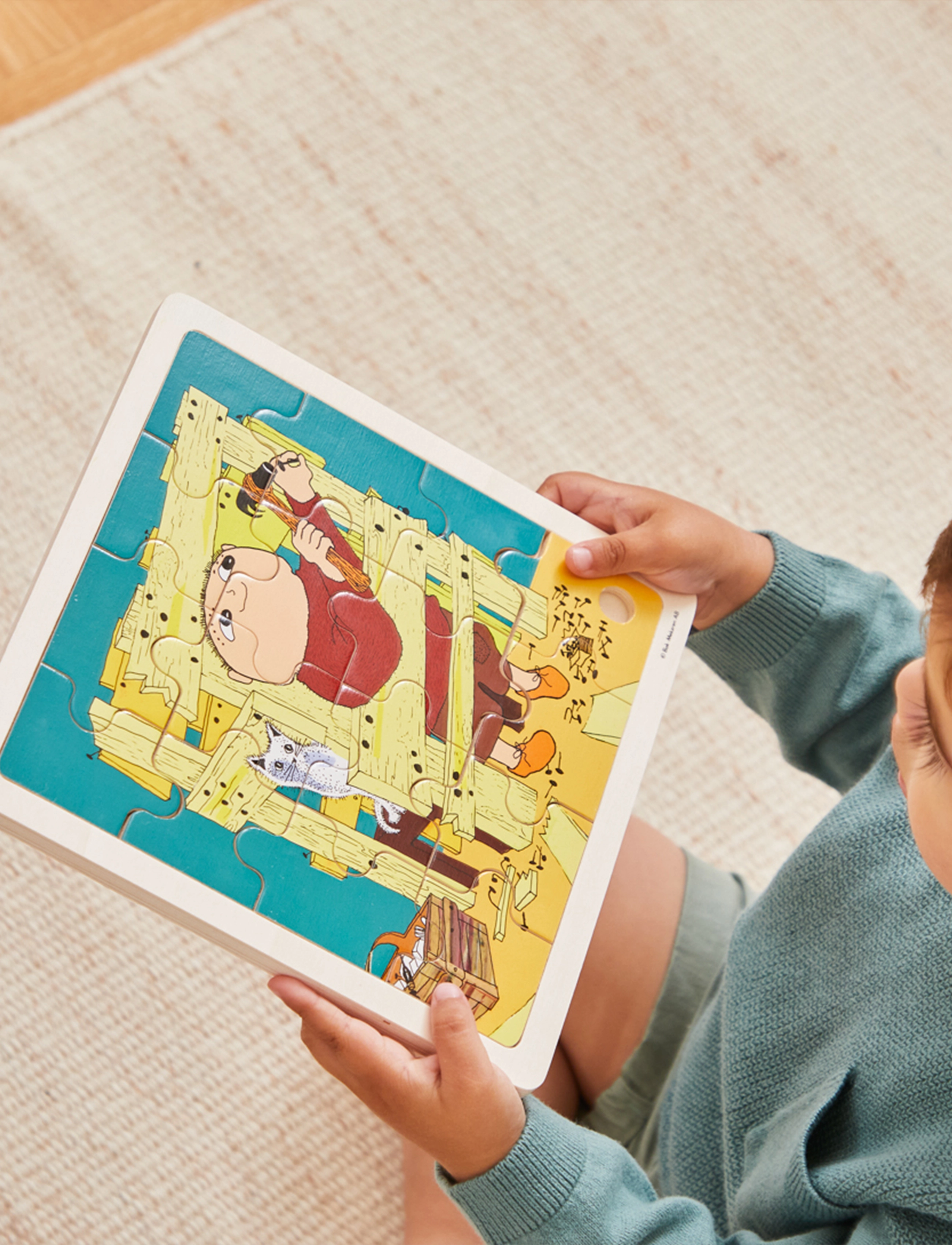Alfons Åberg - Fsc Wooden Puzzle – Construction, Børn, Wooden Puslespil, Multi/mønstret, Str: ONE SIZE