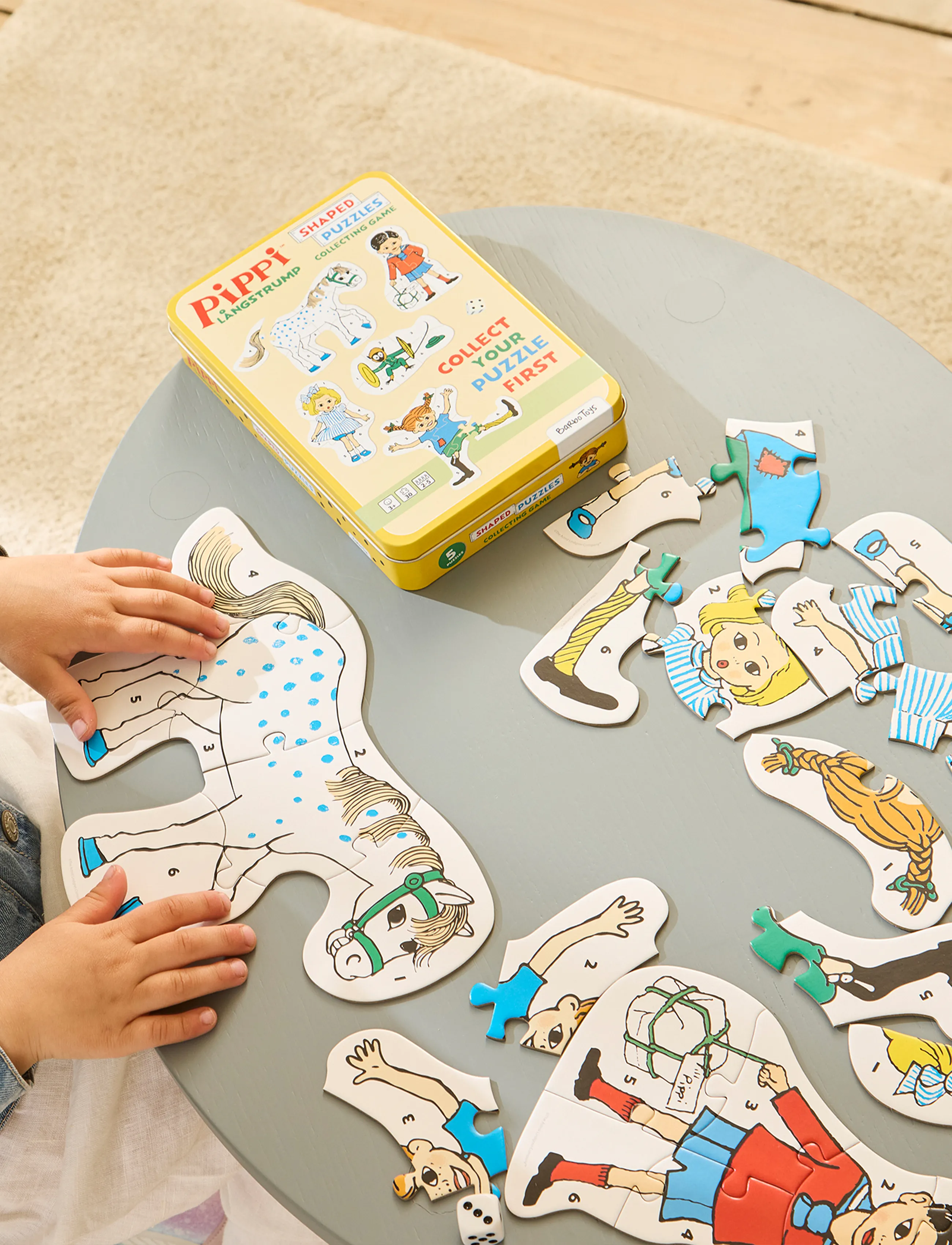 Pippi Langstrømpe Puzzle Game In Tin Box, One Size, Games, Gelb - Board Kinder