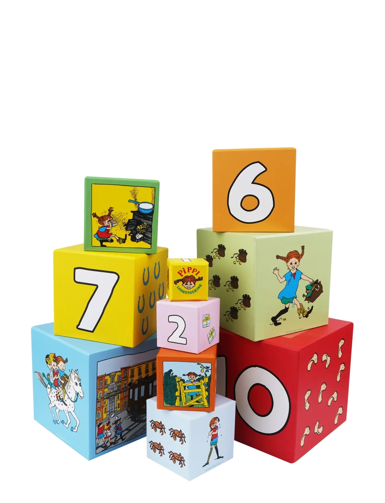 BARBO Spielzeug Pippi Stacking Cubes Patterned - One Size - Kinder