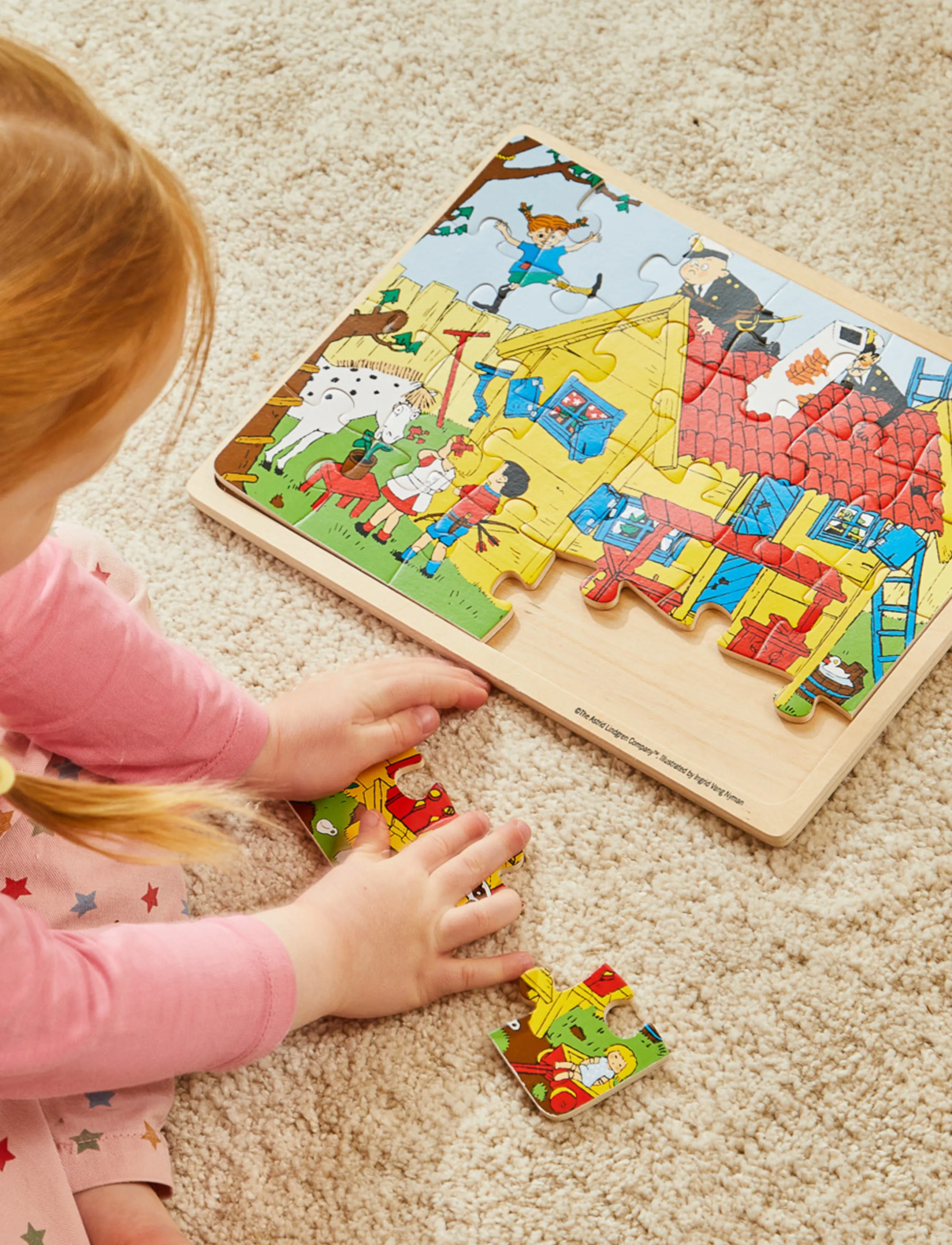 Barbo Toys - Pippi Wooden Framed Puzzle - multiple color - 0