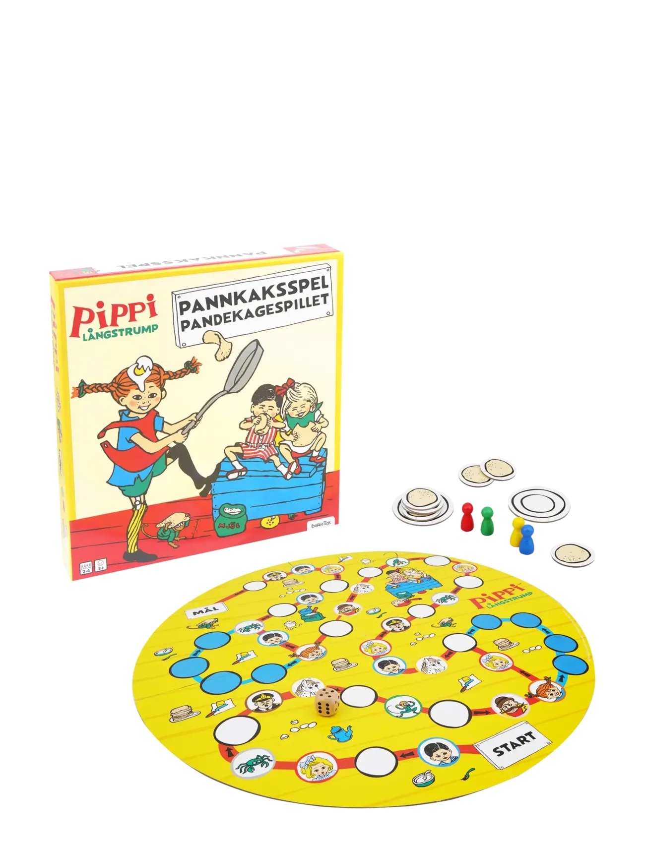 BARBO Spielzeug Pippi Pancake Board Game Gelb - One Size - Kinder