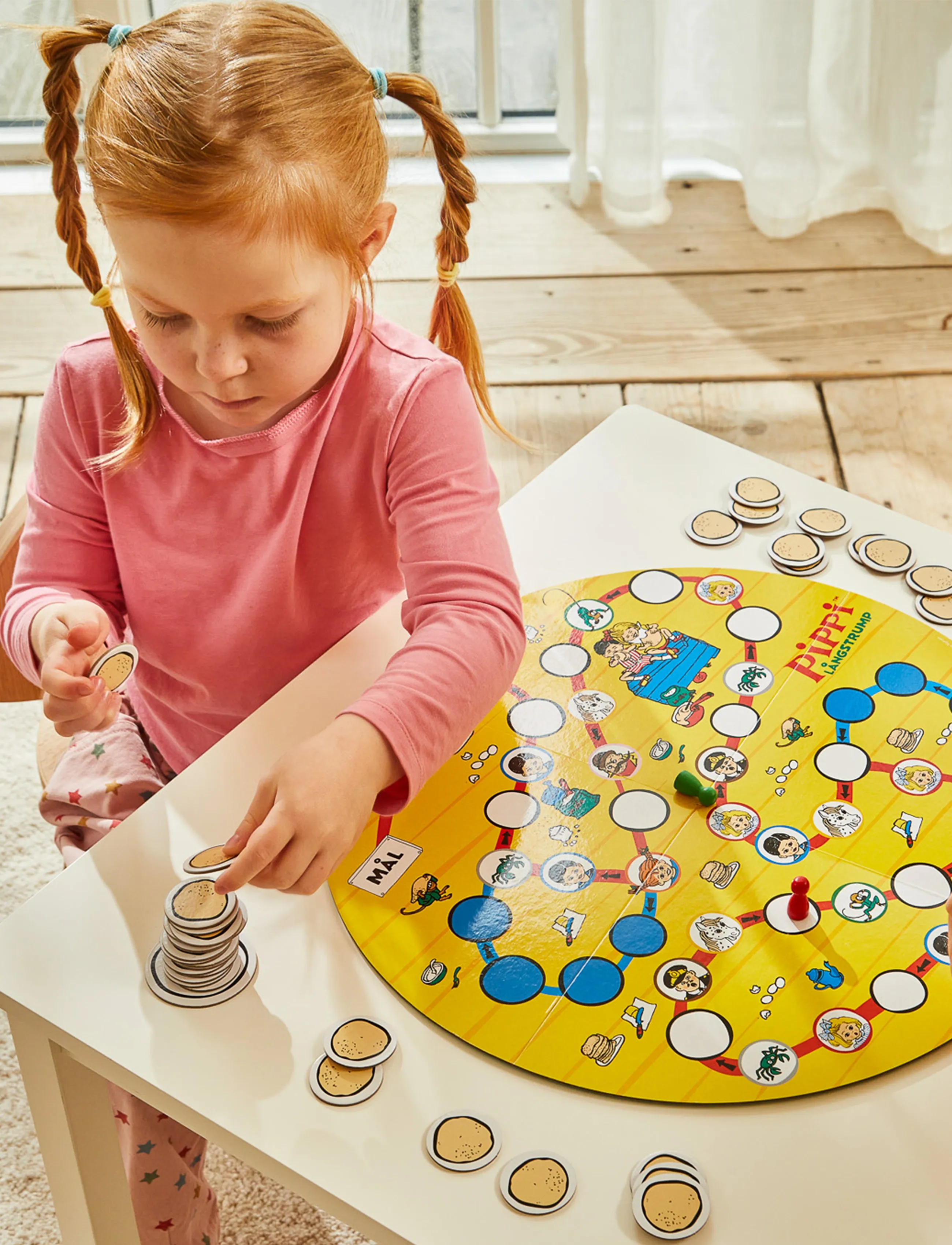 Pippi Langstrømpe Pancake Board Game, One Size, Games, Gelb - Kinder