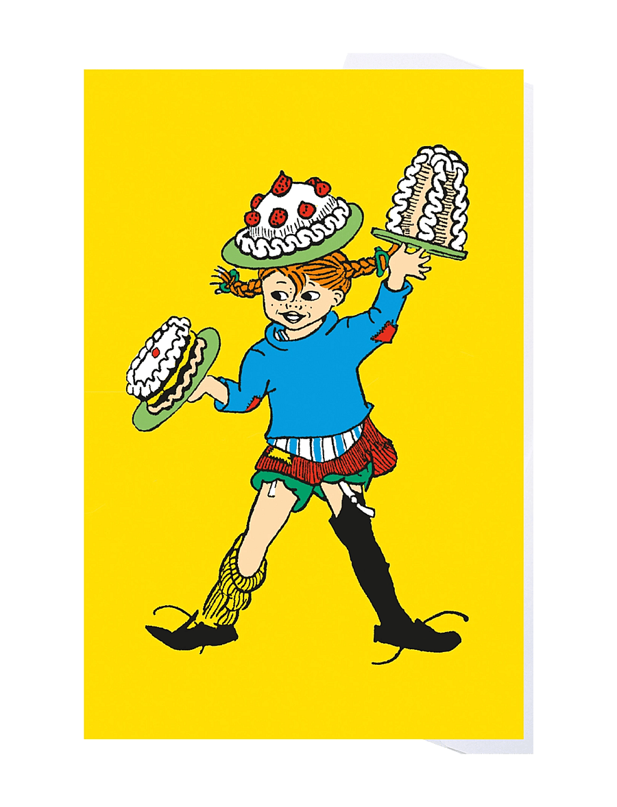 Pippi Langstrumpf - Pippi - Greeting Card w. Envelope - Yellow - multiple color - 1