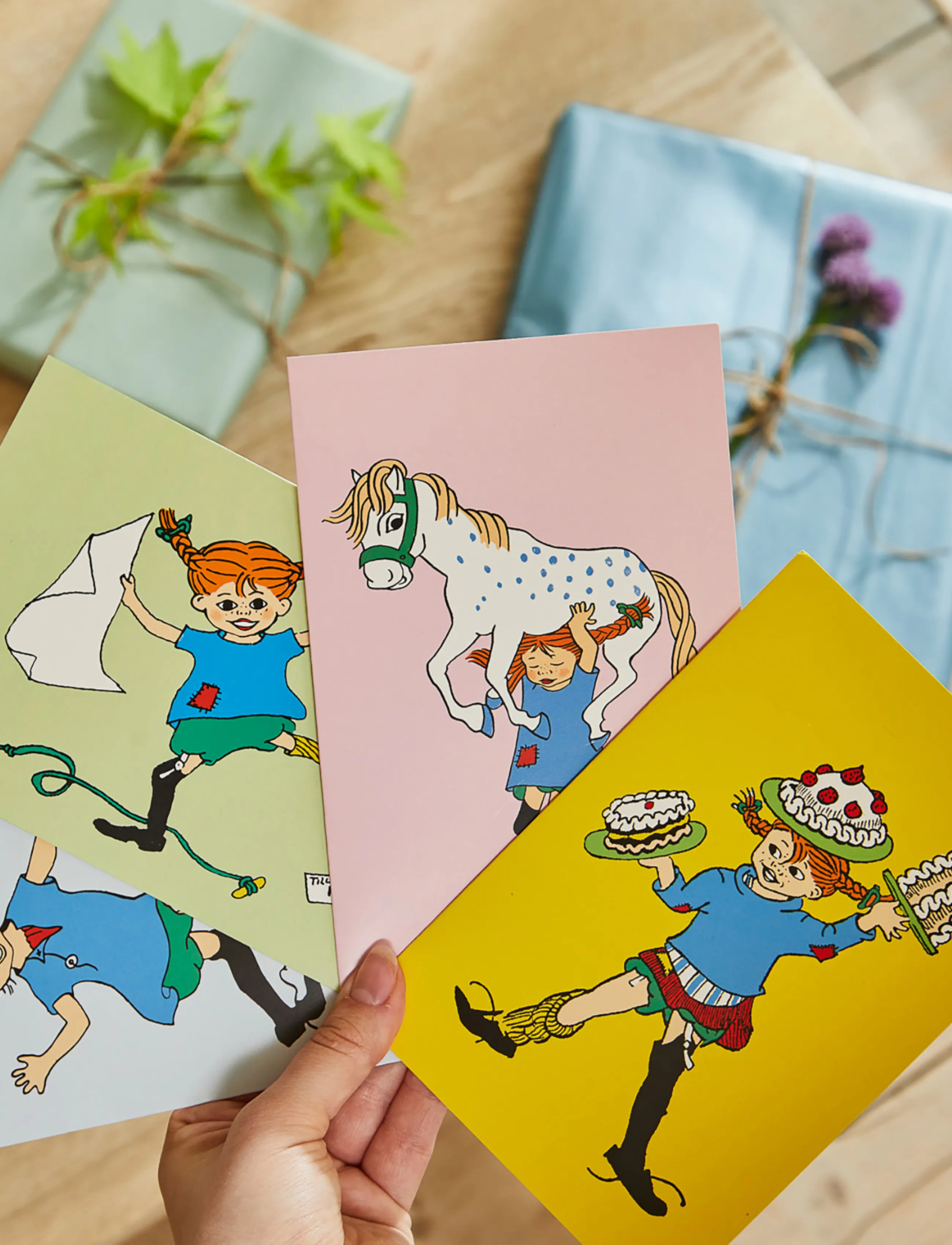 Pippi Långstrump - Pippi - Greeting Card w. Envelope - Yellow - multiple color - 2