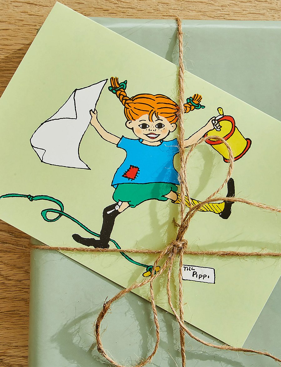 Pippi Langstrumpf - Pippi - Greeting Card w. Envelope - Green - multiple color - 0