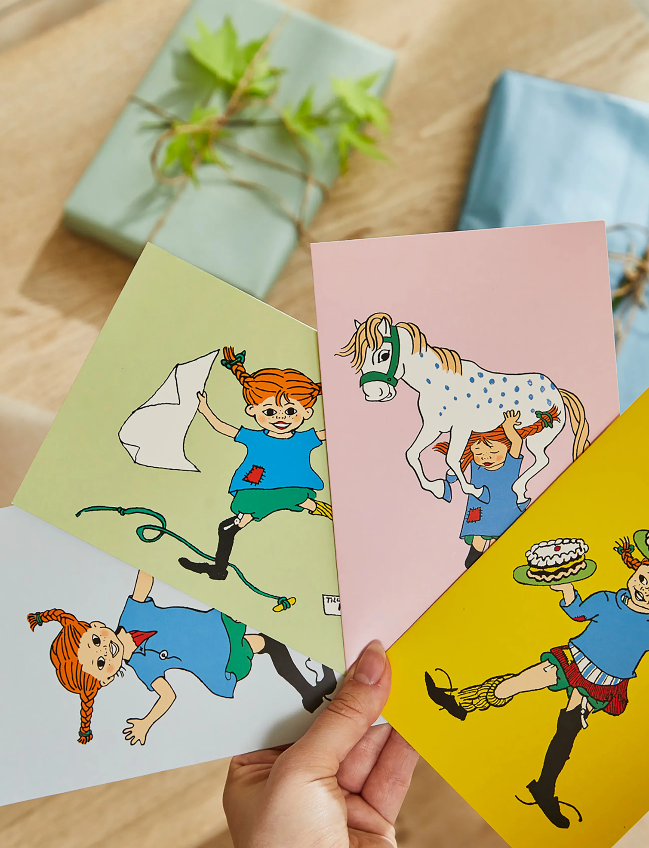 Pippi Långstrump - Pippi - Greeting Card w. Envelope - Green - multiple color - 2