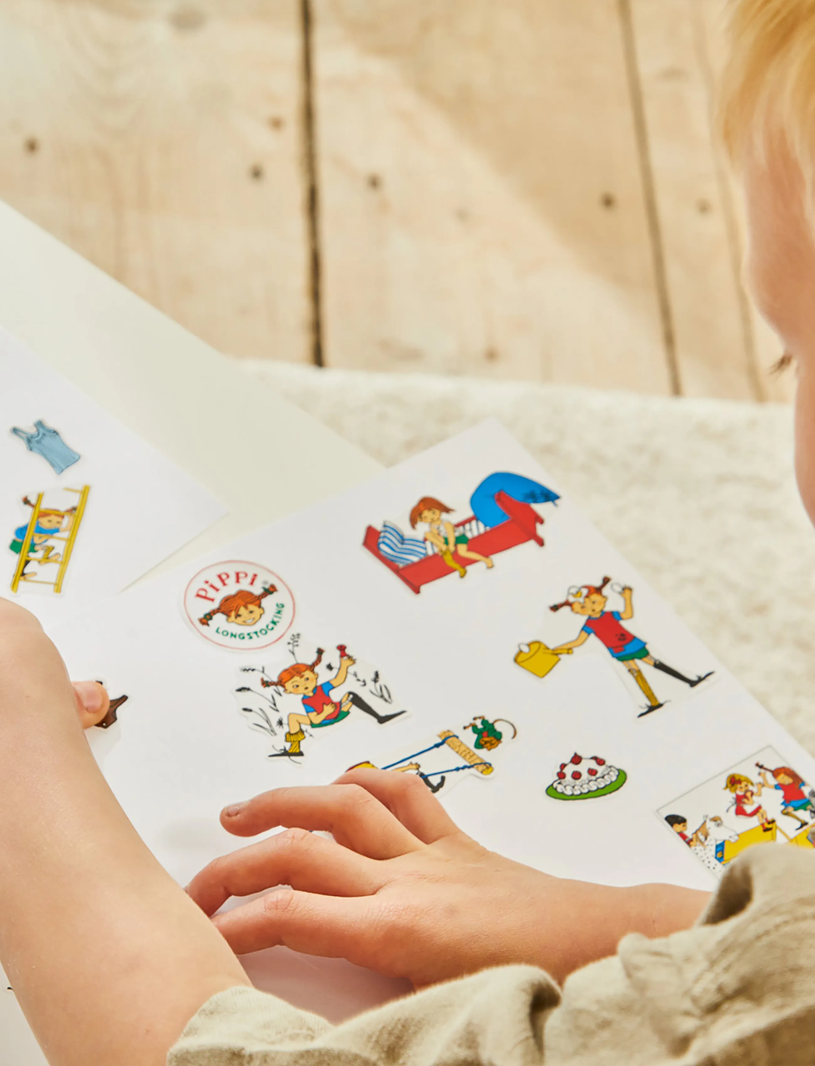 Pippi Langstrømpe Pippi - Stickers - Villa Villekulla, One Size, Multi/patterned, Håndværk > Klistermærker, Børn