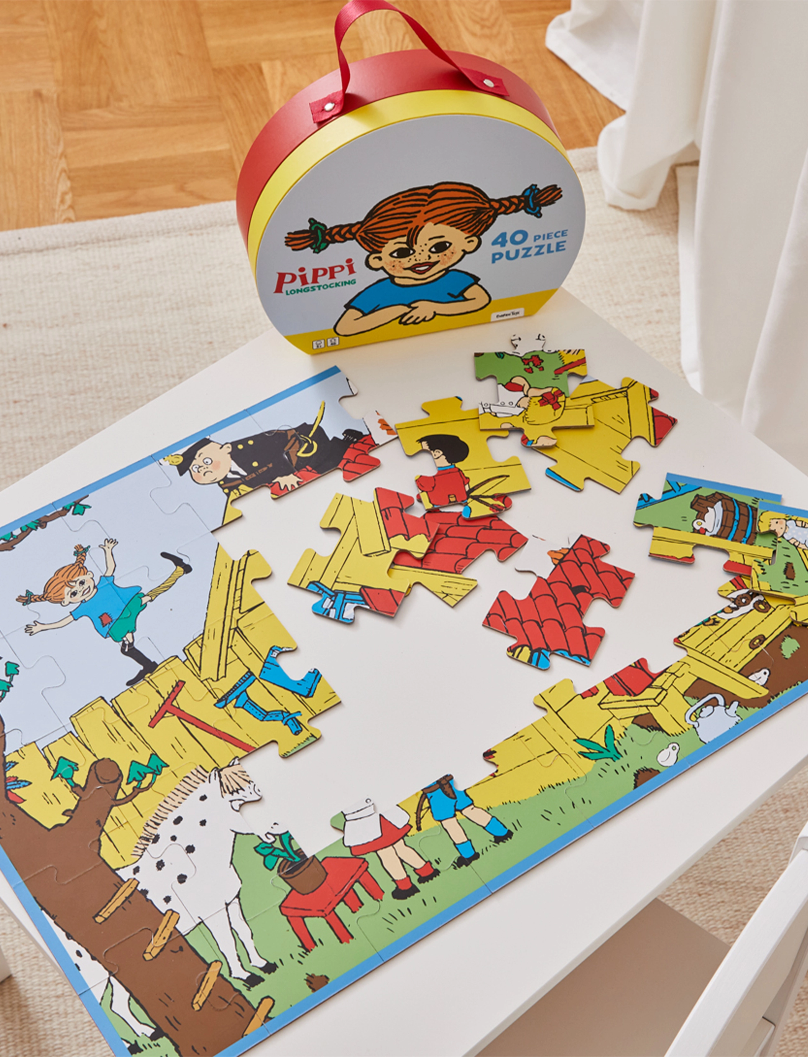 Barbo Toys Pippi Suitcase With Puzzle 40 Pcs, Børn, Classic Puslespil, Multi/mønstret, Str: ONE SIZE