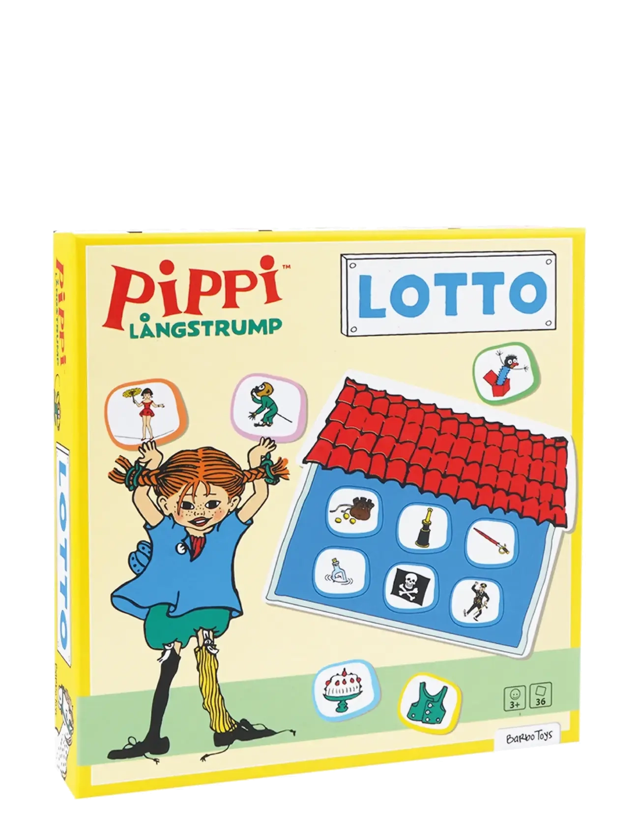 BARBO Spielzeug Pippi Lotto Game Gelb - One Size - Kinder