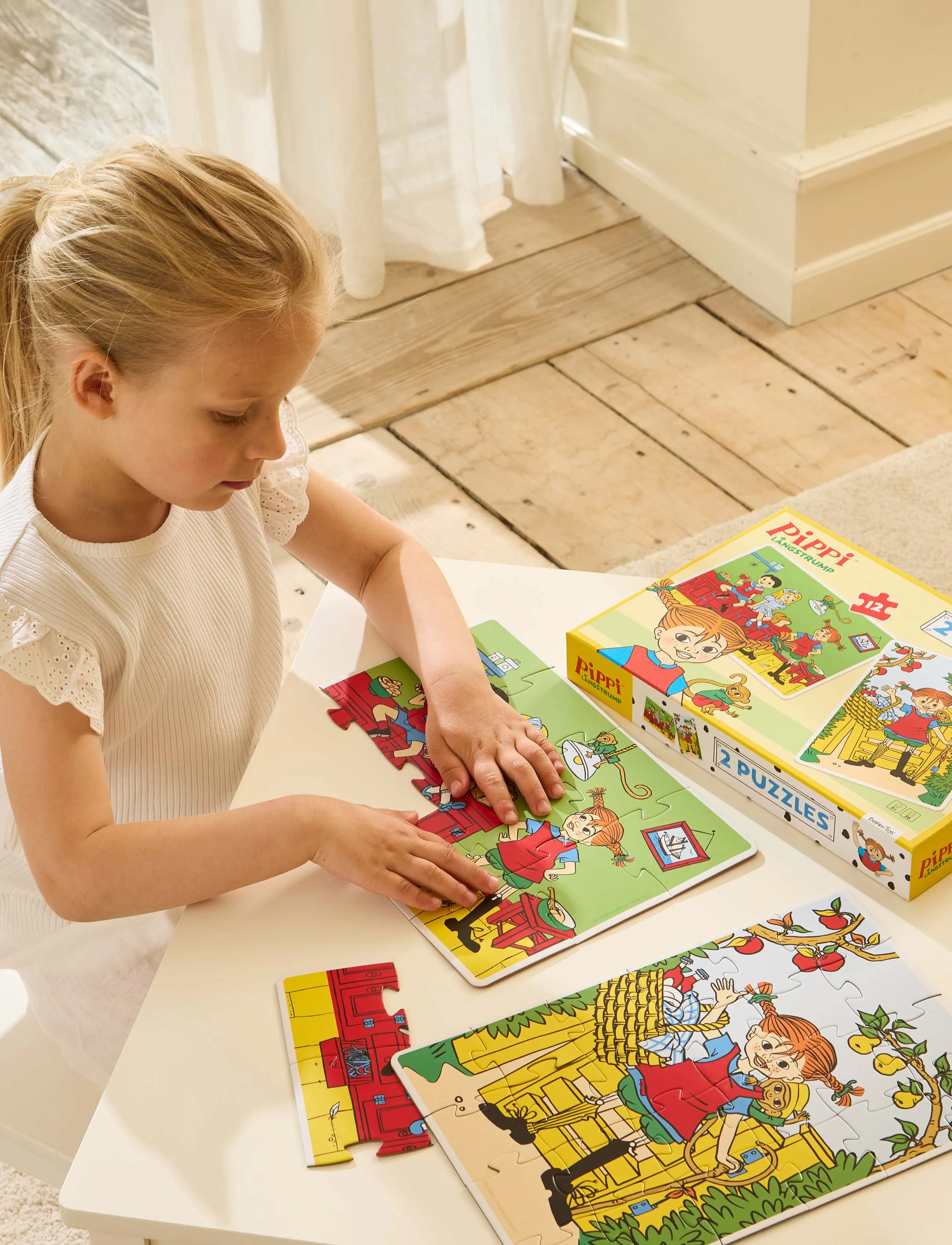 Pippi Langstrømpe Pippi - 2 Puzzles, One Size, Multi/patterned, Puslespil > Klassiske Puslespil, Børn