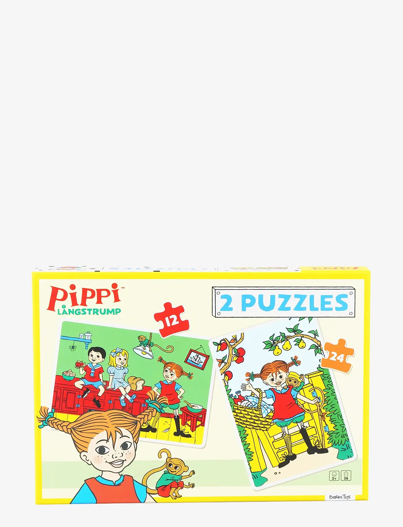 Peppi Pitkätossu - Pippi - 2 Puzzles - classic puzzles - multiple color - 2