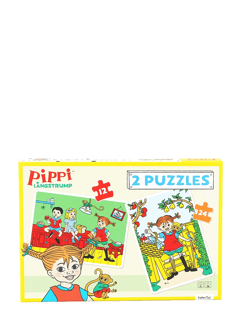 Peppi Pitkätossu - Pippi - 2 Puzzles - classic puzzles - multiple color - 2