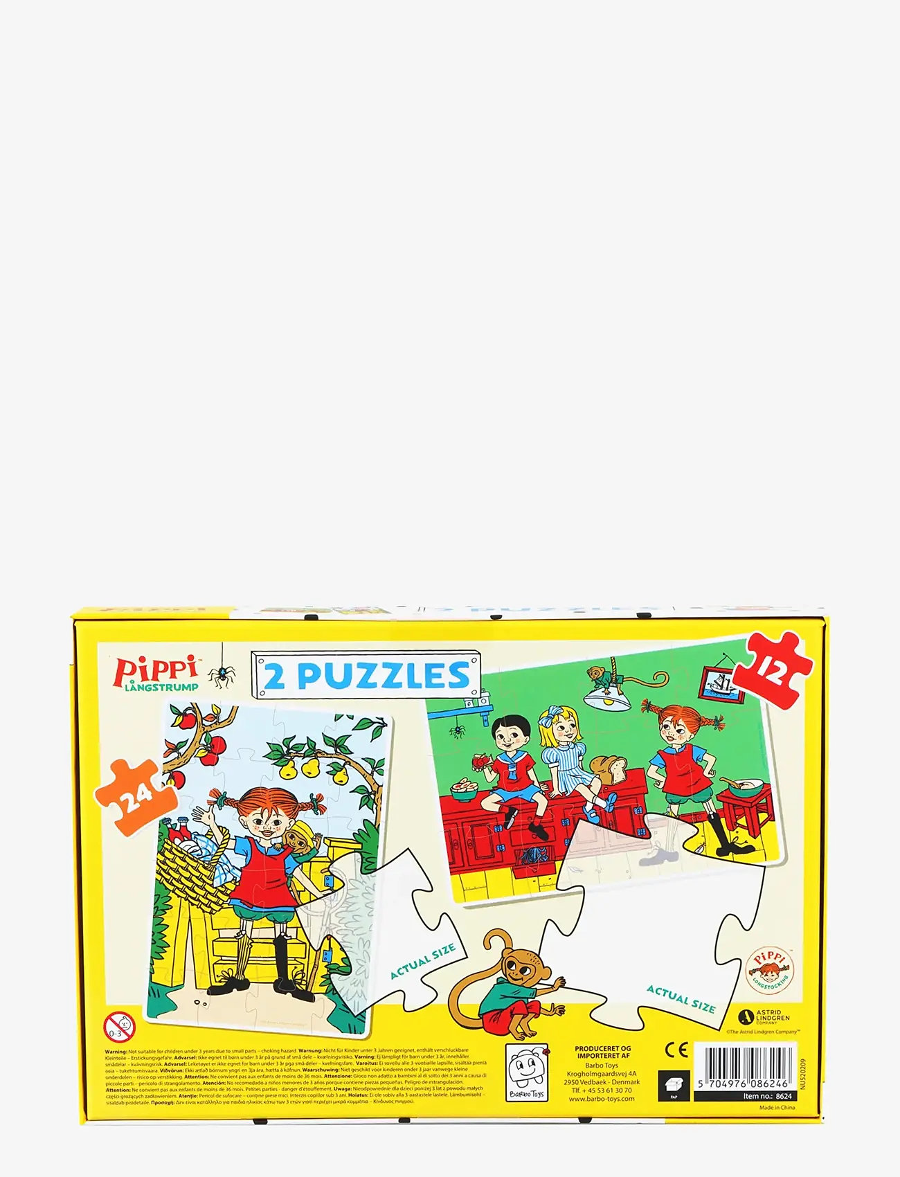 Peppi Pitkätossu - Pippi - 2 Puzzles - classic puzzles - multiple color - 3