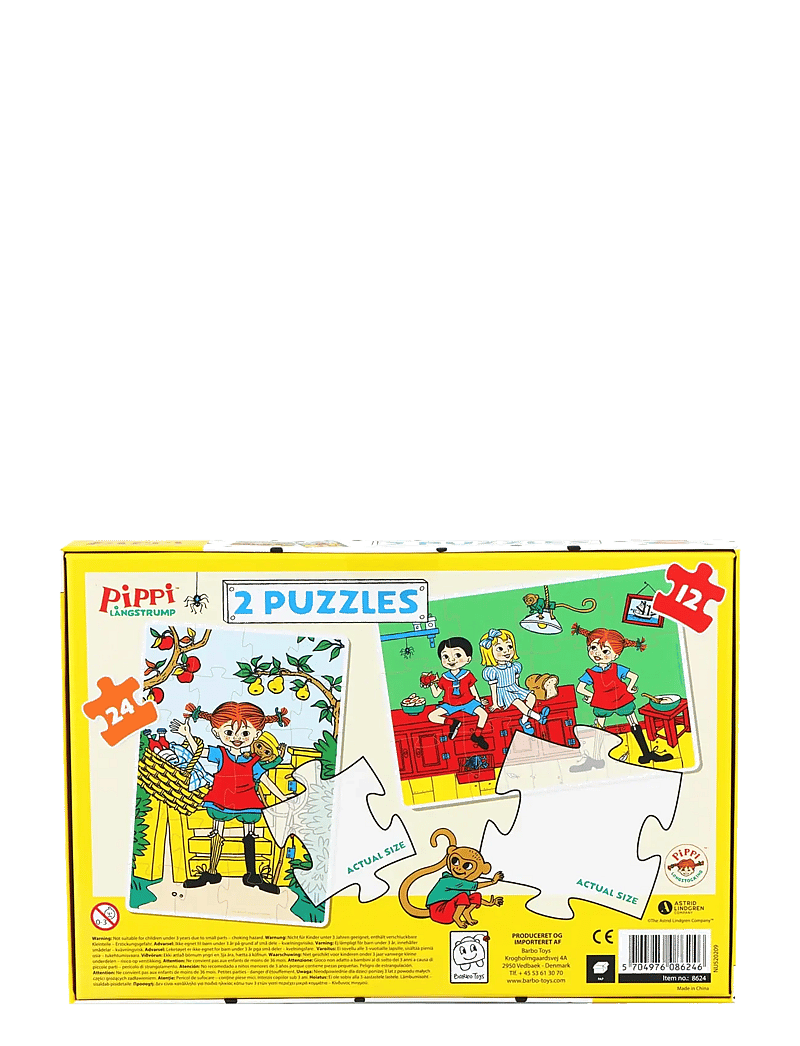 Peppi Pitkätossu - Pippi - 2 Puzzles - classic puzzles - multiple color - 3
