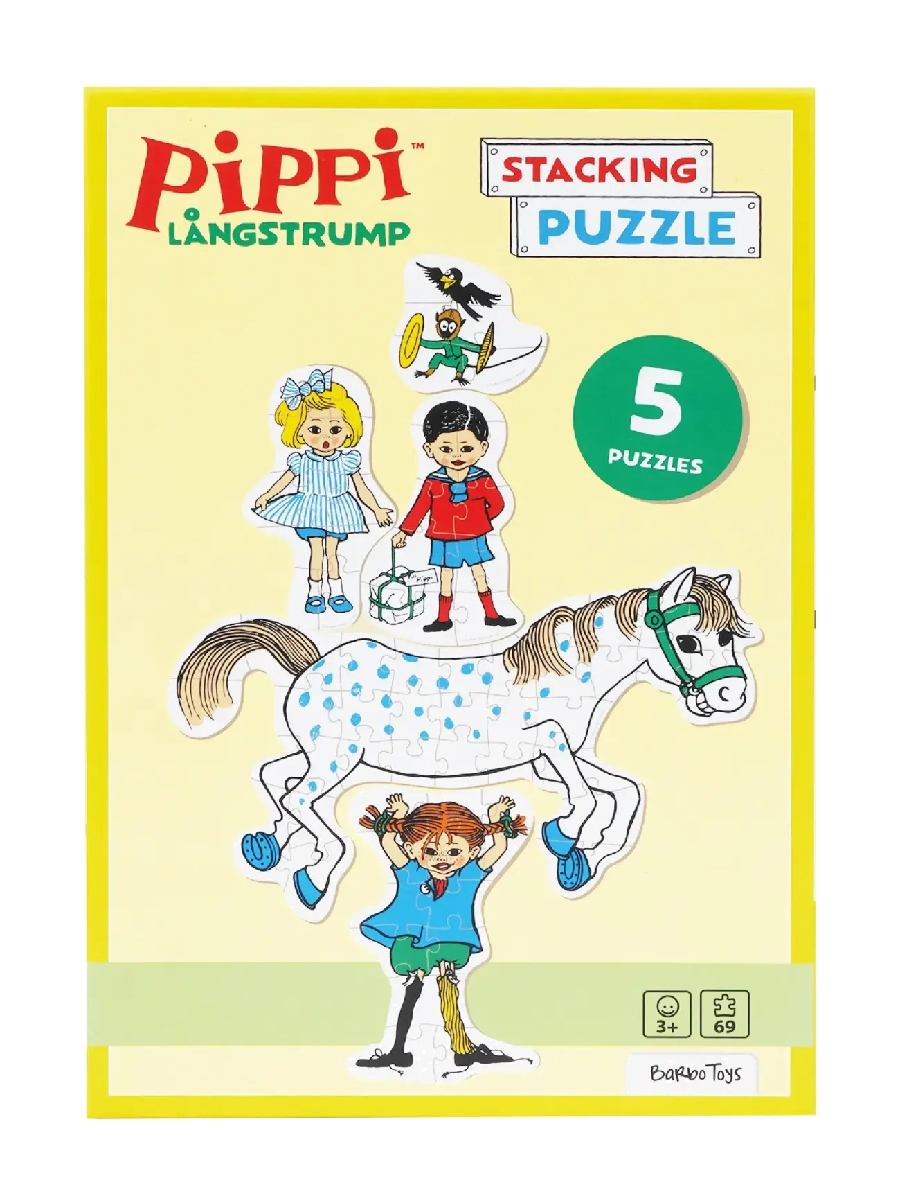 Barbo Toys - Pippi Stacking Puzzles - pedagogiska pussel - multiple color - 3