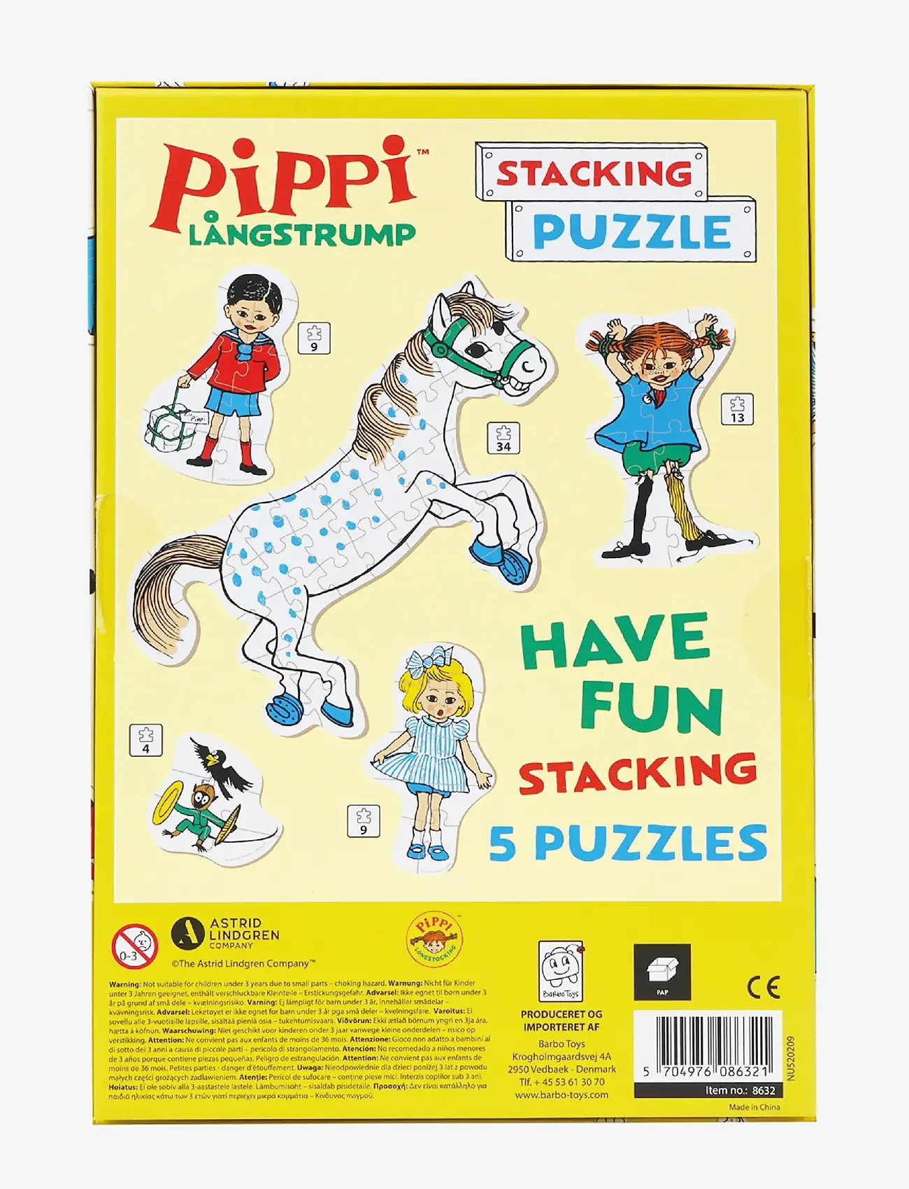 Barbo Toys - Pippi Stacking Puzzles - pædagogiske puslespil - multiple color - 4