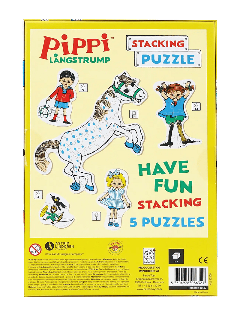 Barbo Toys - Pippi Stacking Puzzles - pädagogische rätsel - multiple color - 4