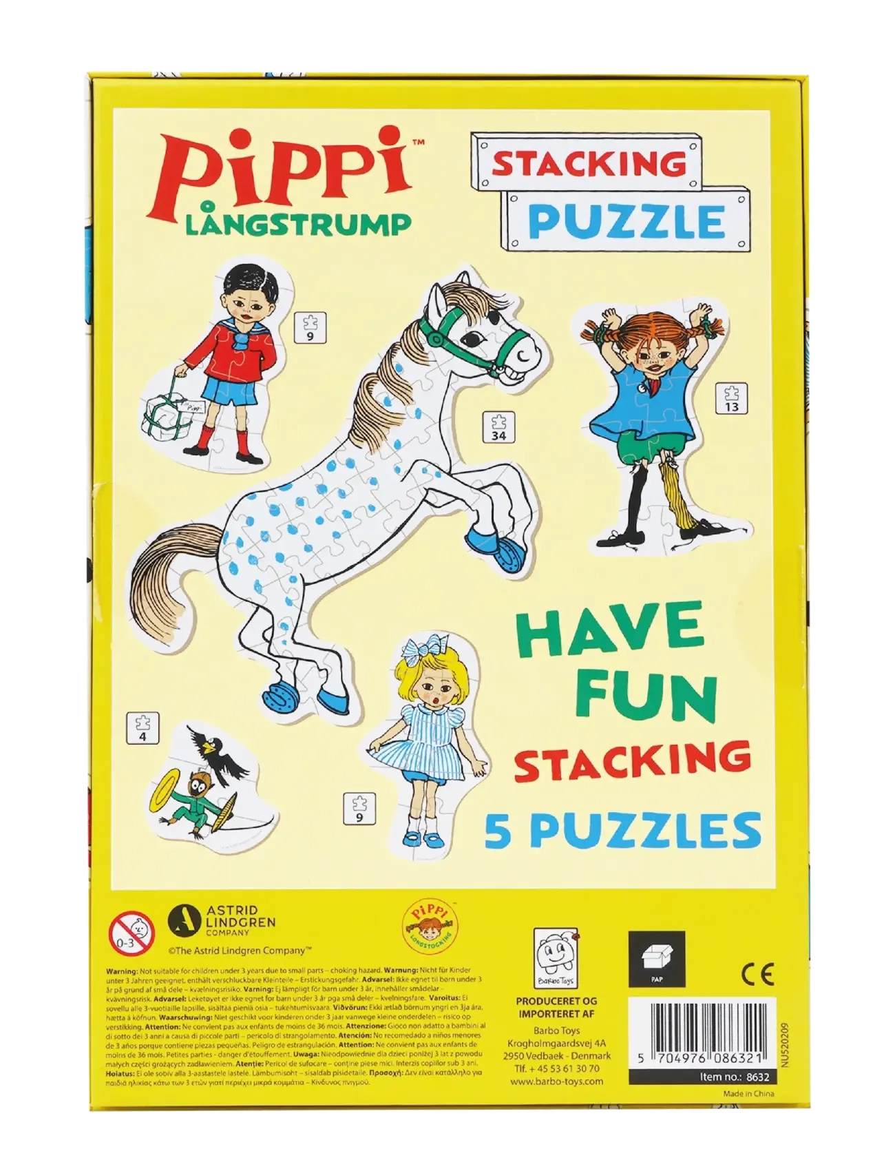 Barbo Toys - Pippi Stacking Puzzles - pedagogiska pussel - multiple color - 4