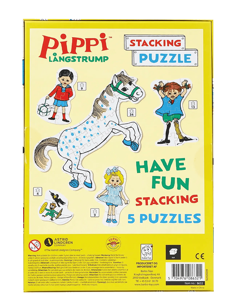 Barbo Toys - Pippi Stacking Puzzles - pedagogiska pussel - multiple color - 4