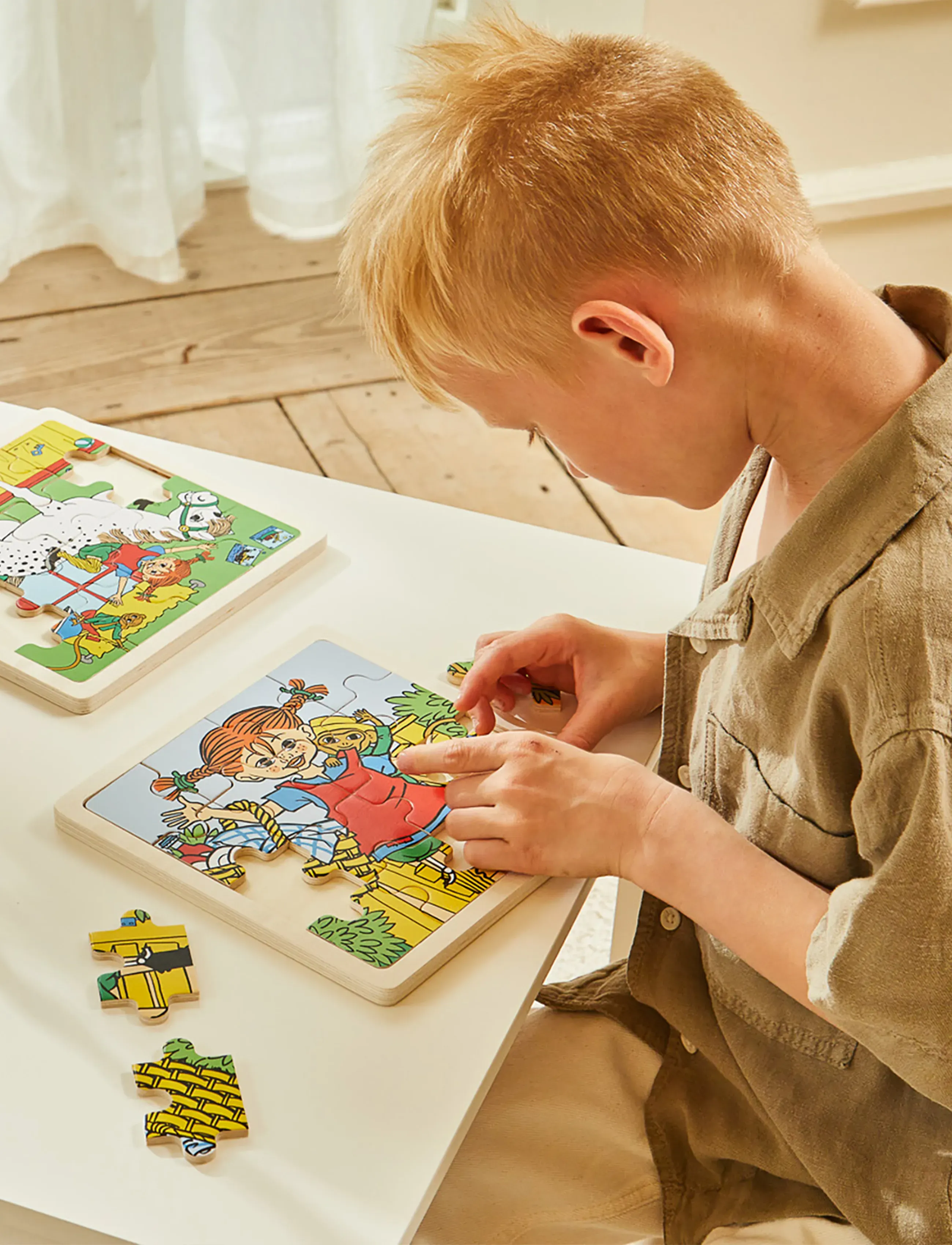 Barbo Toys - Pippi Square Puzzle - Pippi and Mr. Nilsson - multiple color - 0