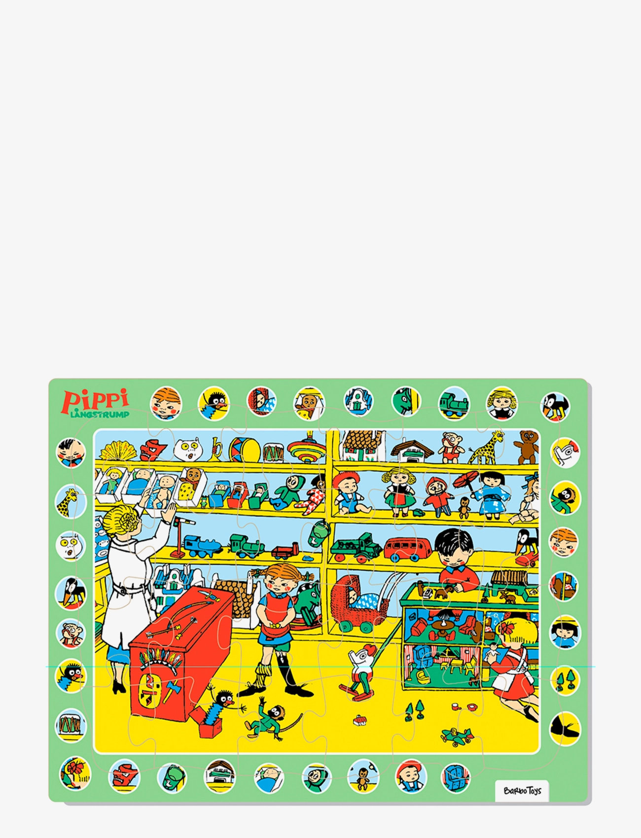 BARBO Spielzeug Pippi - Frame Cardboard Puzzle - Thingfinder Patterned - One Size - Kinder