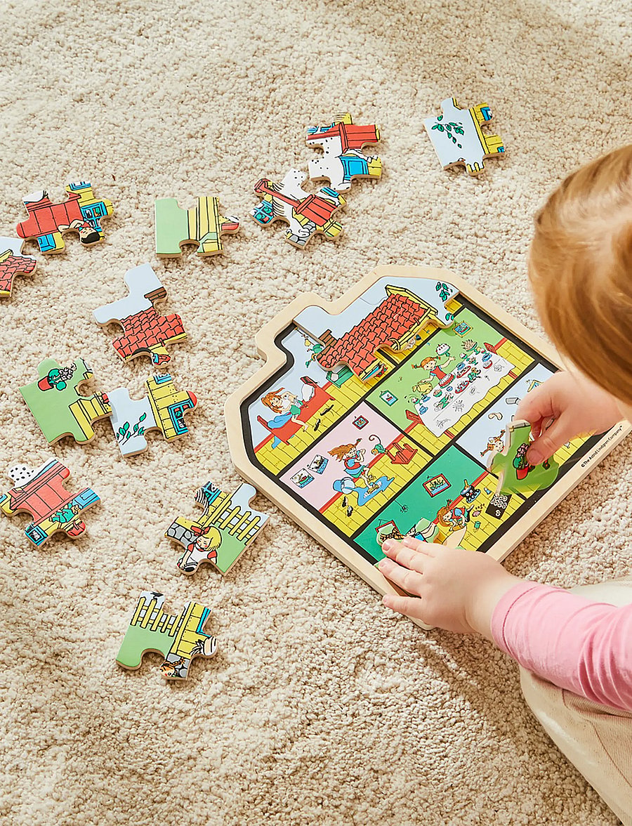 Pippi Langstrumpf - Pippi - Wooden House Puzzle - holzpuzzle - multiple color - 0