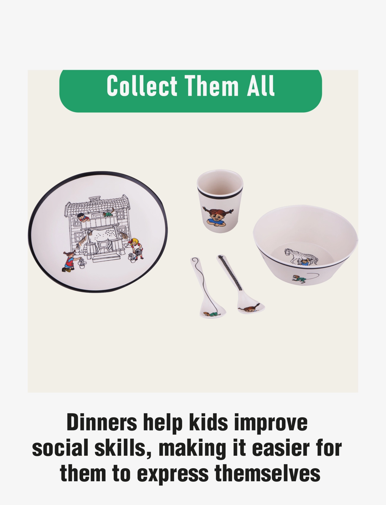 Barbo Toys - Pippi Tableware 3 Spoons set - Trend - laveste priser - 1016 - 5
