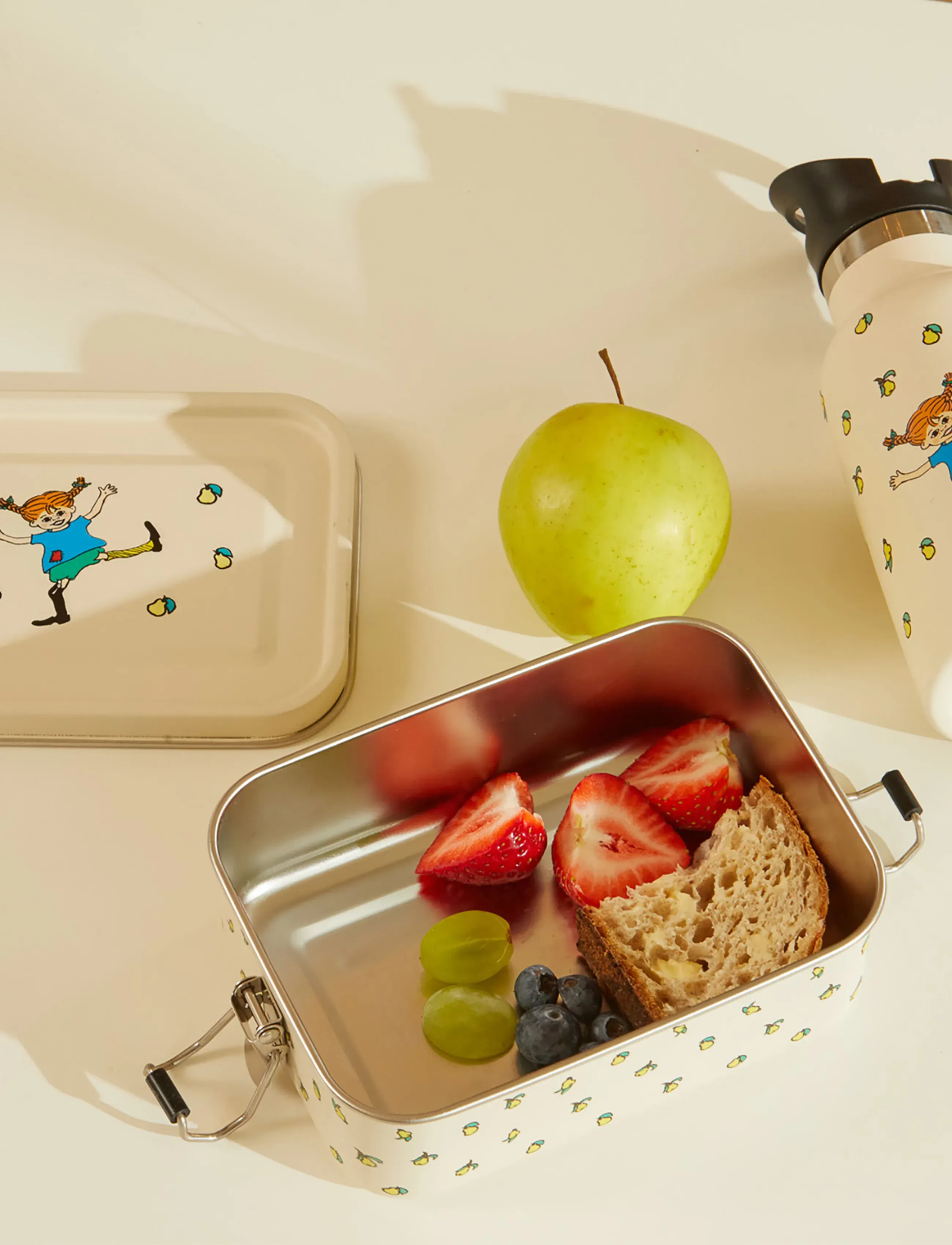 Pippi Langstrømpe Pippi - Lunch Box - Cream, One Size, Beige, Måltidstid > Madkasser, Børn