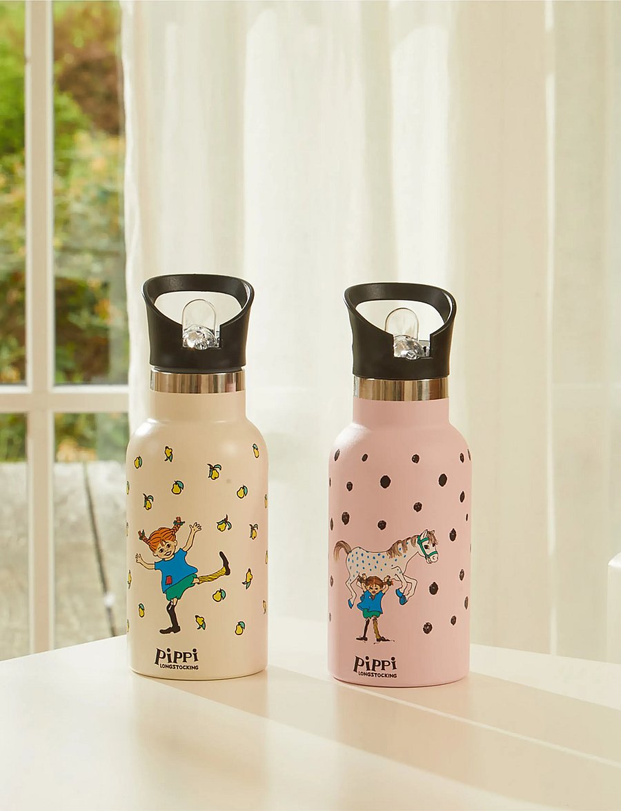 Pippi Langstrumpf - Pippi - Drinking Bottle - Pink - wasserflaschen - pink - 0