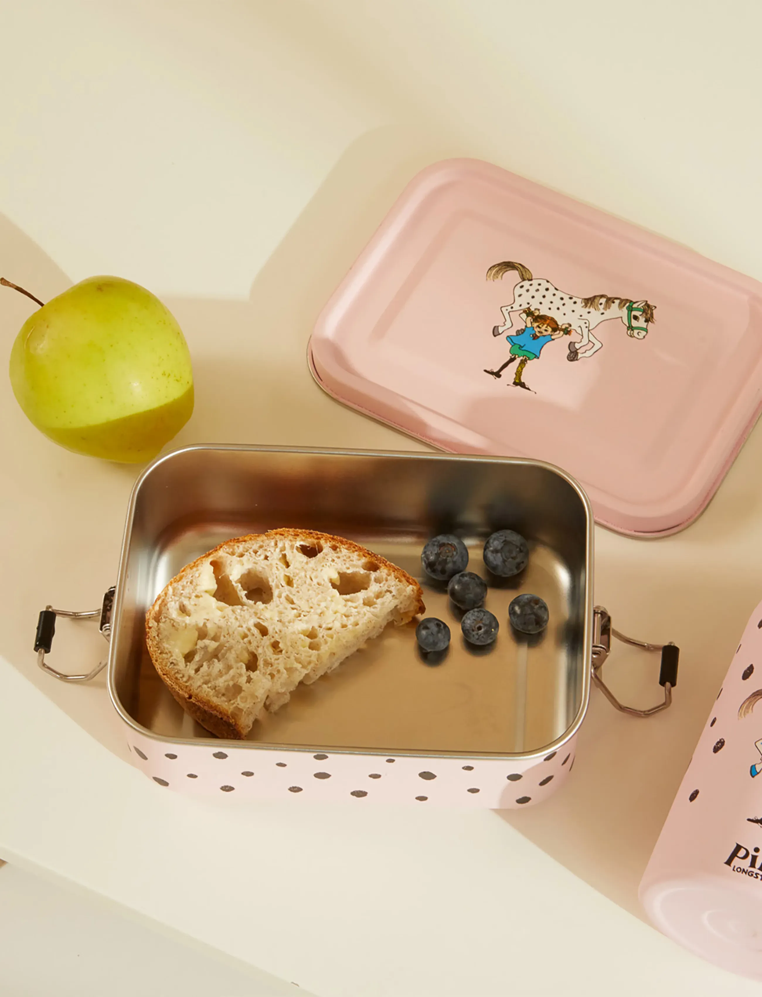 Pippi Langstrømpe Lunch Box Pink, One Size, Meal Time, Rosa - Boxes, Kinder