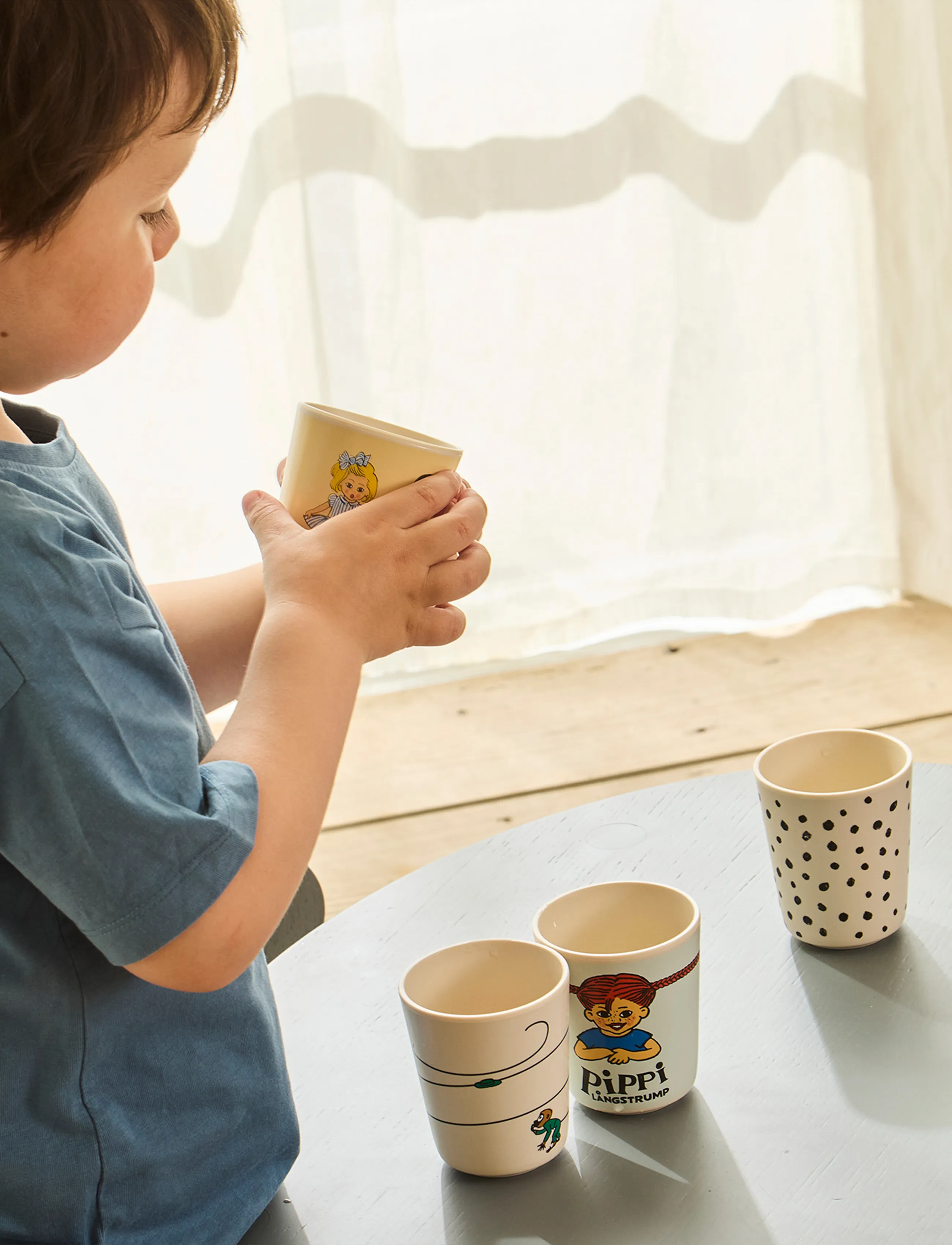 Pippi Langstrømpe Tumbler Set 4Pcs, One Size, Meal Time, Mehrfarbig/gemustert - Cups & Mugs, Kinder