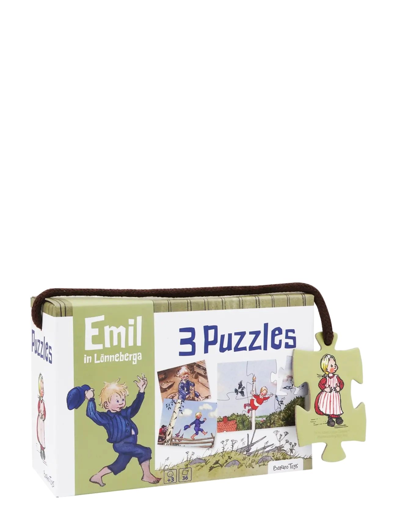BARBO Spielzeug Emil 3 Puslespil I Æske Weiß - One Size - Kinder