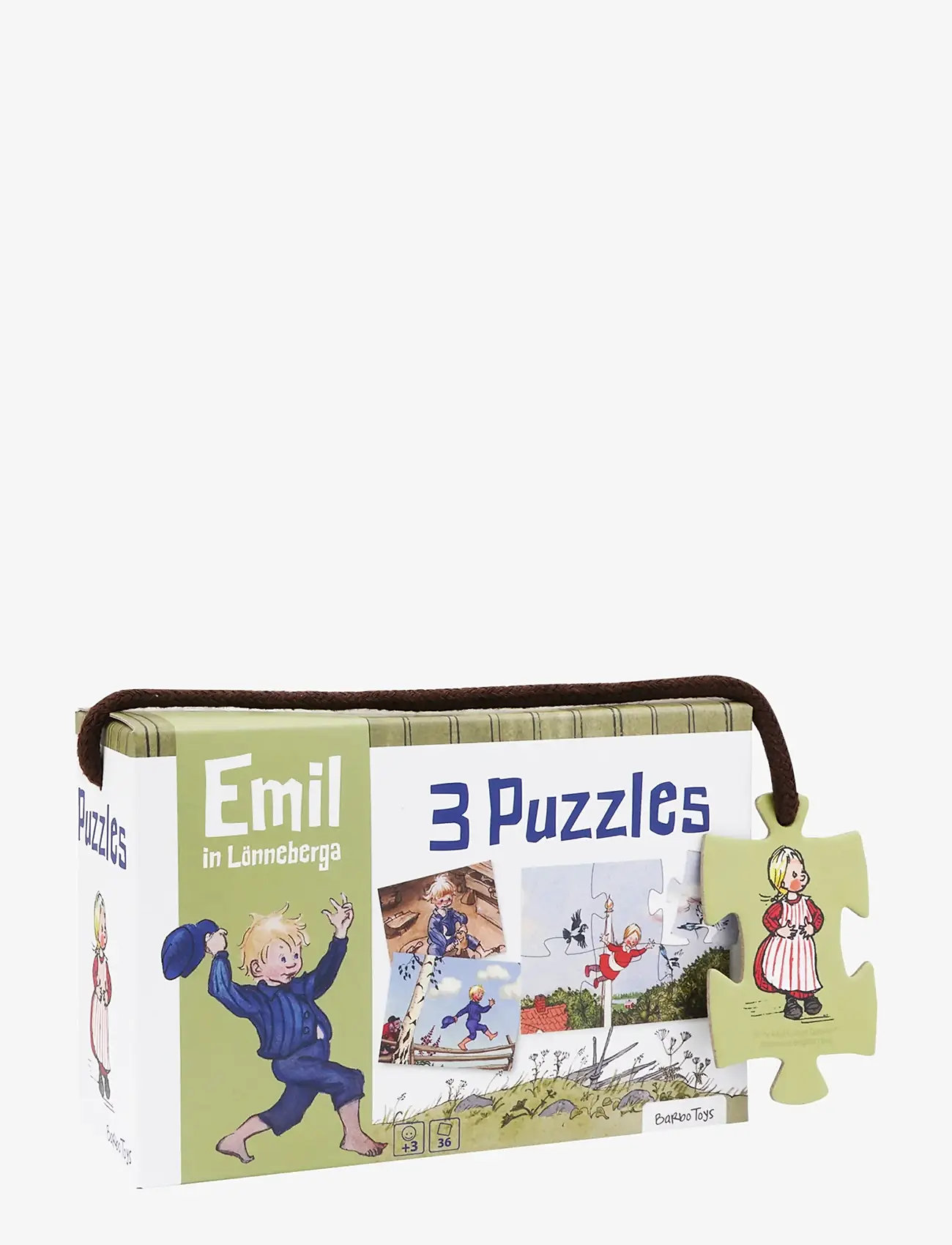 Barbo Toys - Emil 3 puslespil i æske - klassiske puslespil - multi - 0