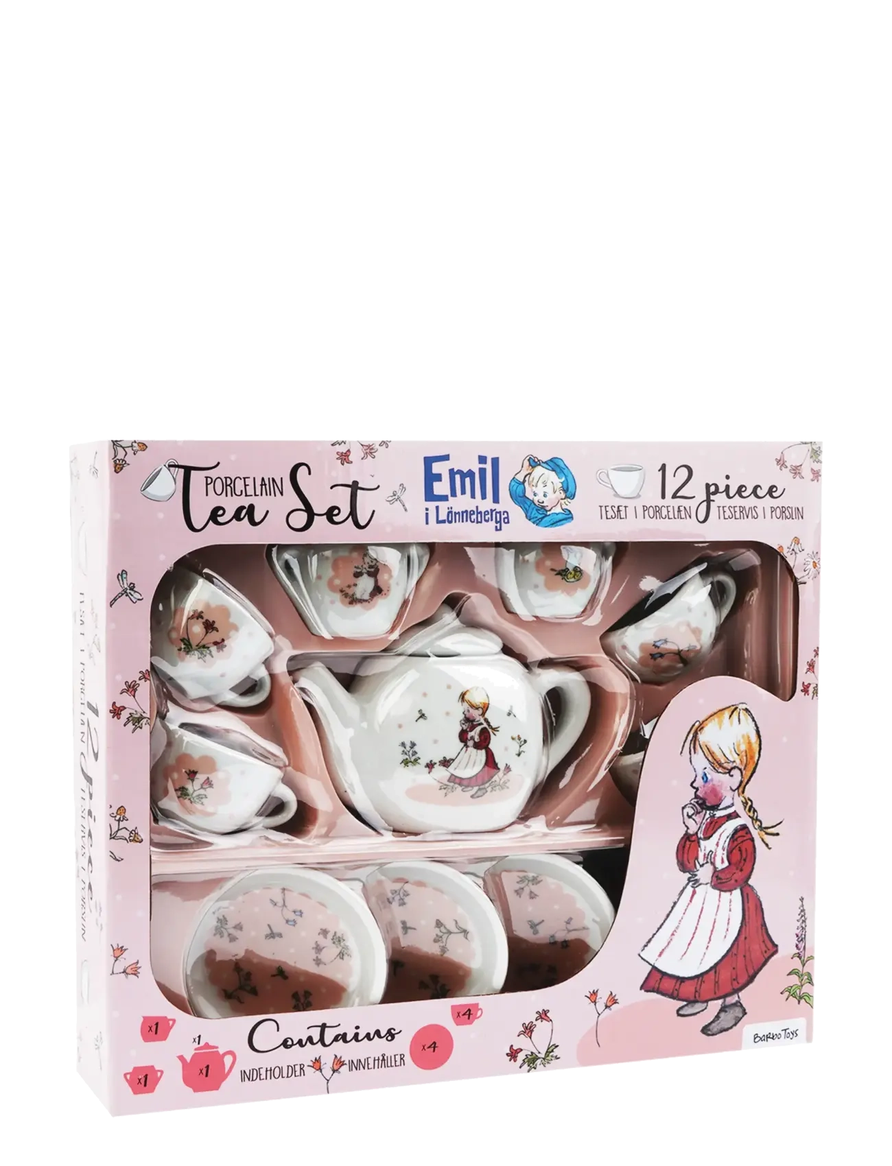 Emil i Lönneberga - Porcelain Tea Set with Ida - Emil i Lönneberga - kaffesæt & tesæt - pink - 1