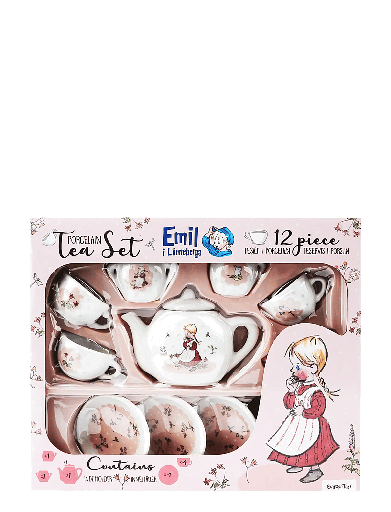 Barbo Toys - Porcelain Tea Set with Ida - Emil i Lönneberga - kaffee & tee-sets - pink - 3
