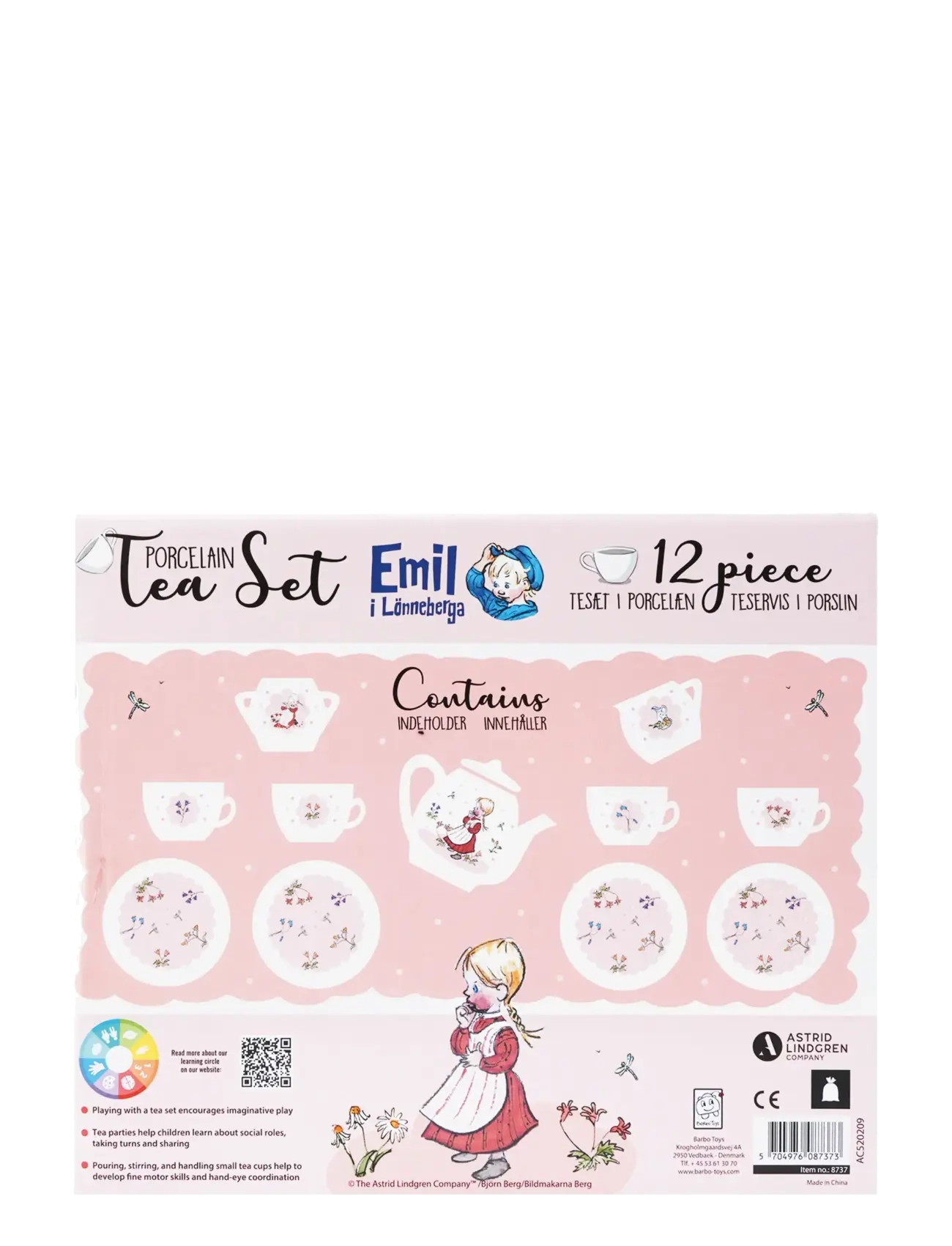 Emil i Lönneberga - Porcelain Tea Set with Ida - Emil i Lönneberga - kaffesæt & tesæt - pink - 4