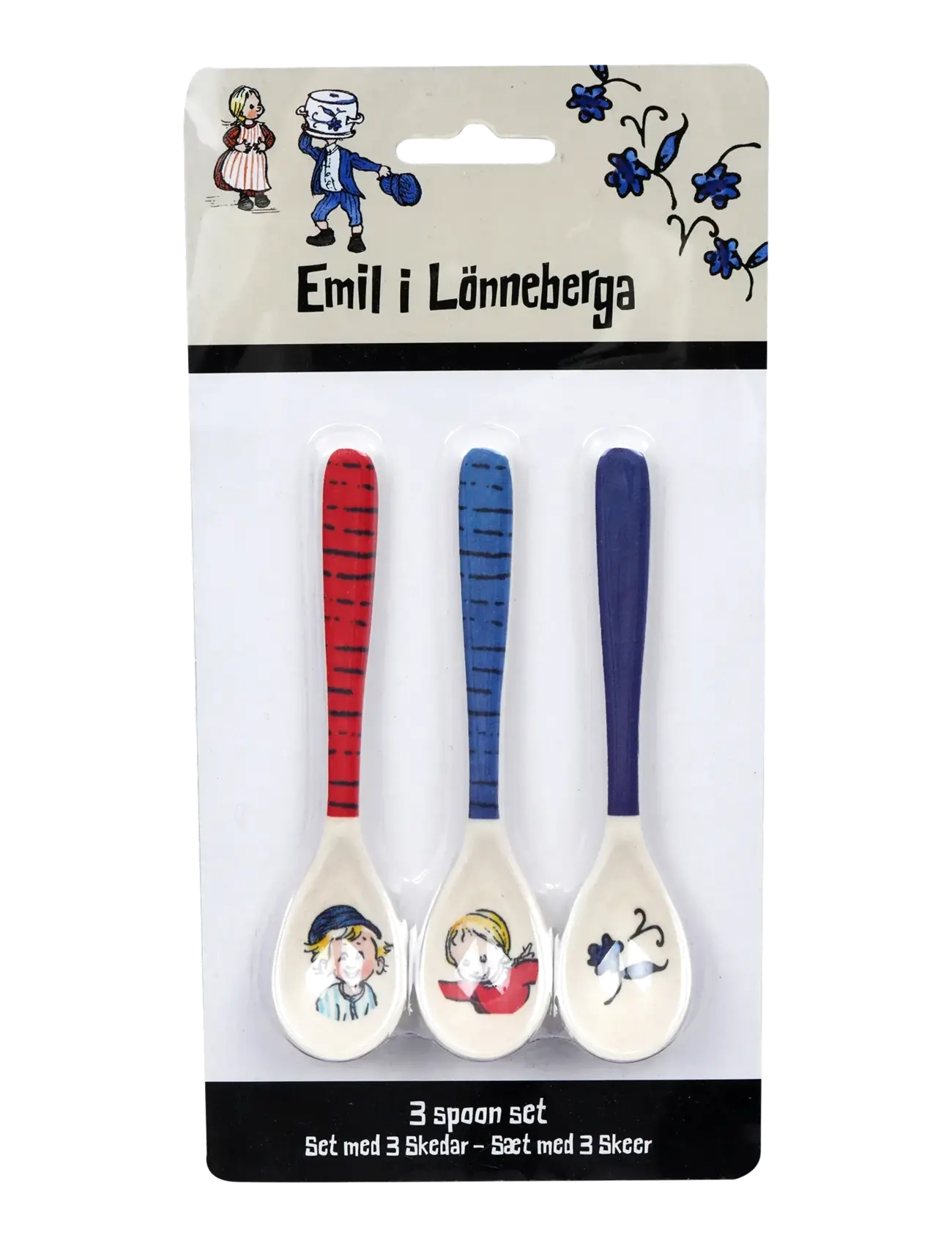 Emil i Lönneberga 3 Spoon Set, Cutlery, Multi/mønstret, Str: ONE SIZE