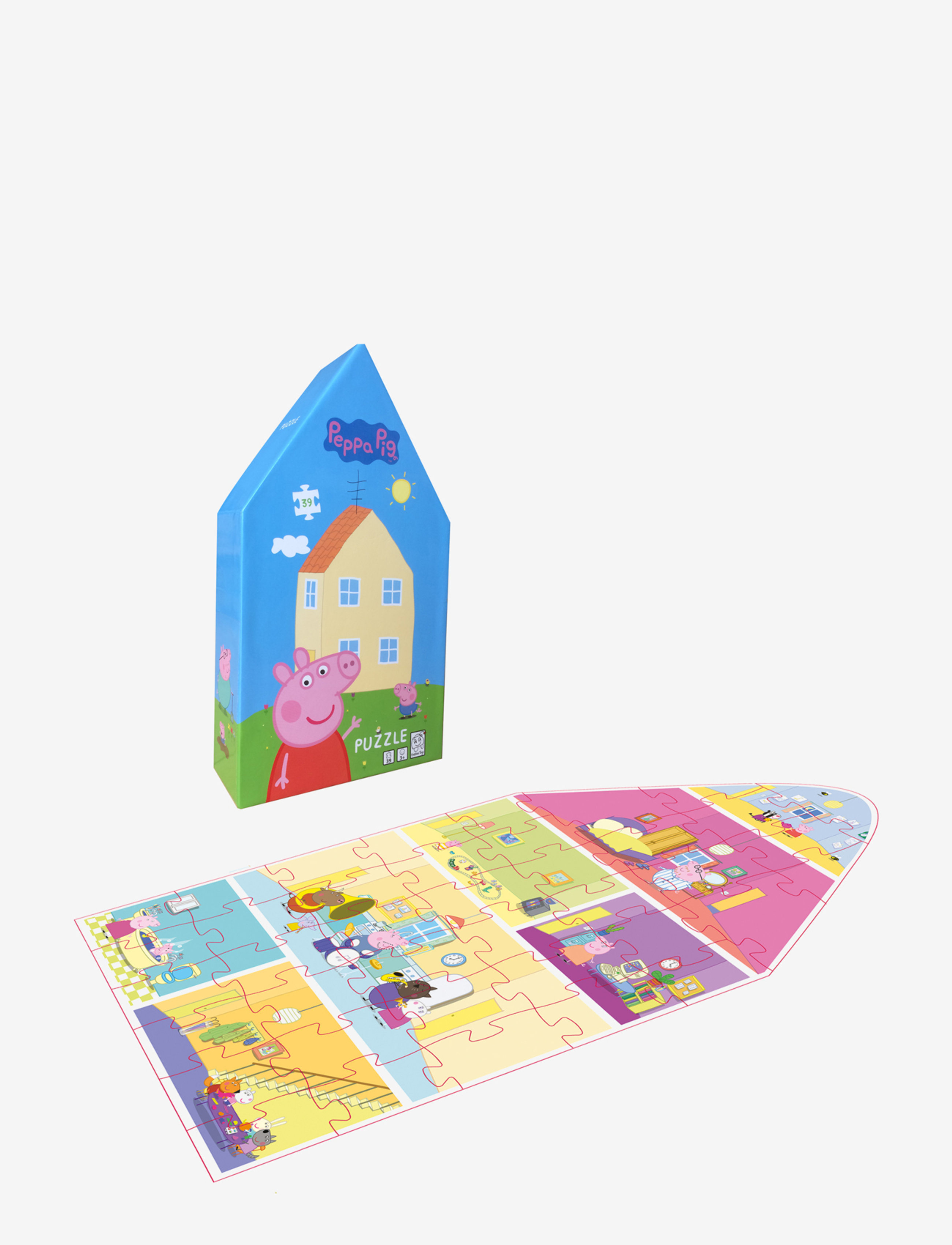 Gurli Gris Peppa Pig Shaped Puzzle House, One Size, Puzzles And Games, Mehrfarbig/gemustert - Puzzles, Kinder