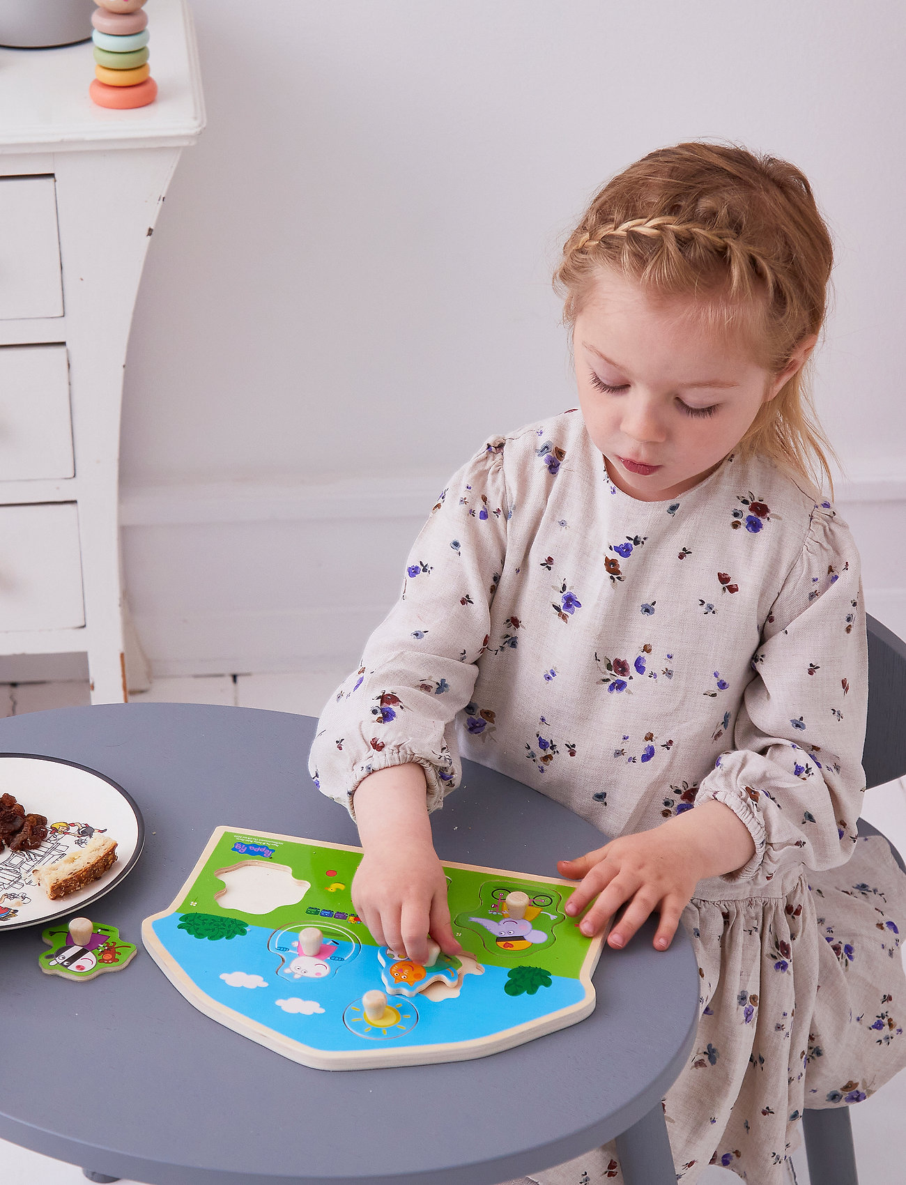 Gurli Gris Peppa Pig Wooden Knob Puzzle Playground, One Size, Puzzles, Mehrfarbig/gemustert - Pegged Kinder