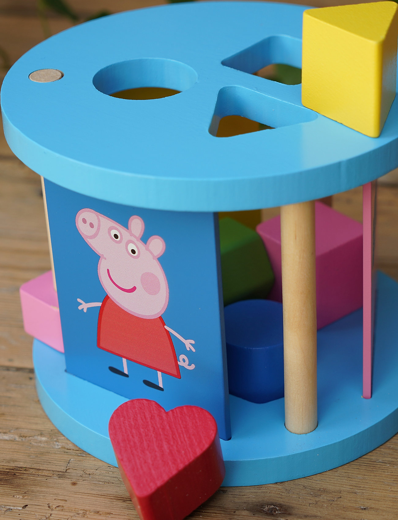 Gurli Gris Peppa Pig Wooden Shape Sorter, Børn, Sorting Box Toy, Multi/mønstret, Str: ONE SIZE