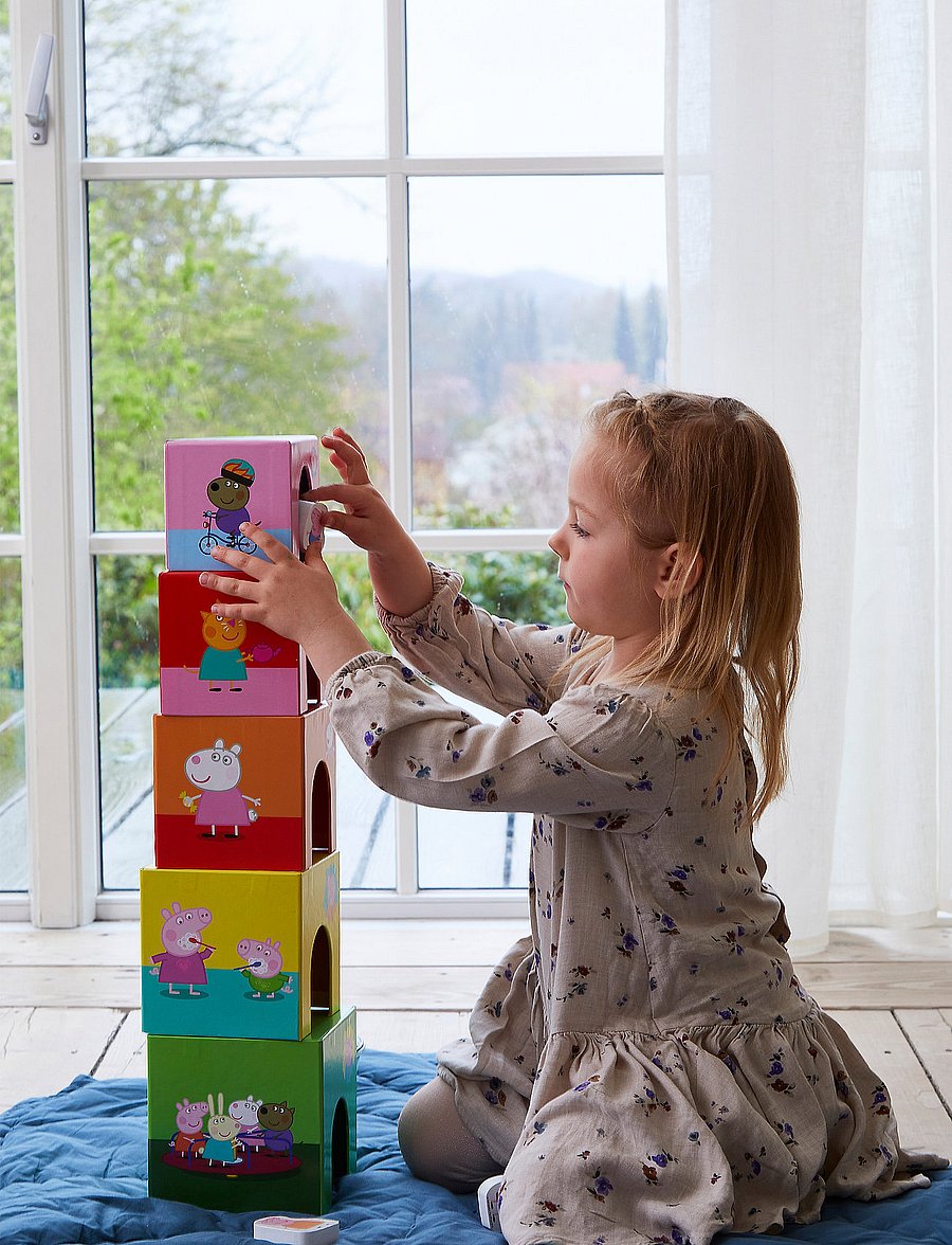 Peppa Pig - Peppa Pig stacking cubes w wooden figurines - multiple color - 4