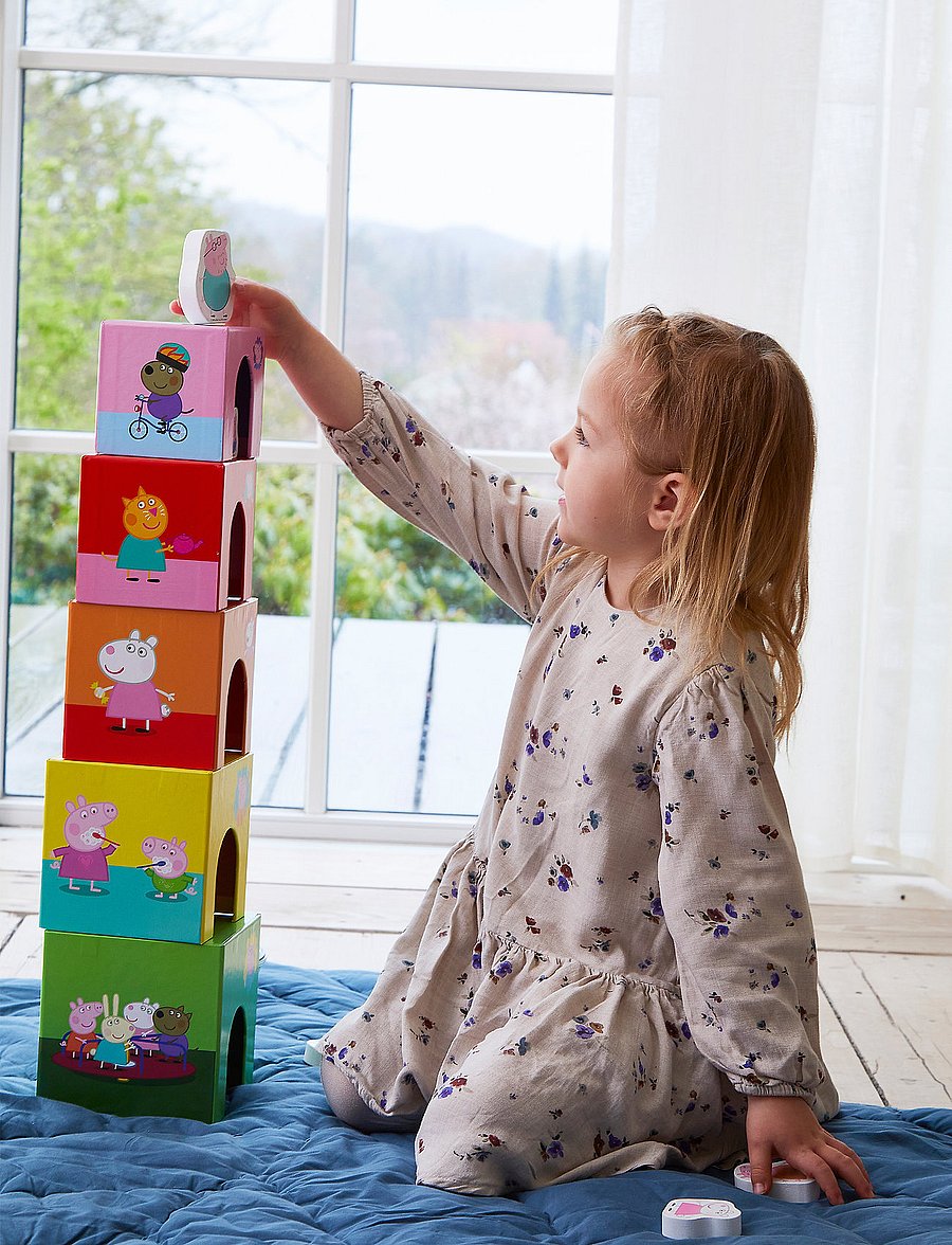 Peppa Pig - Peppa Pig stacking cubes w wooden figurines - multiple color - 5