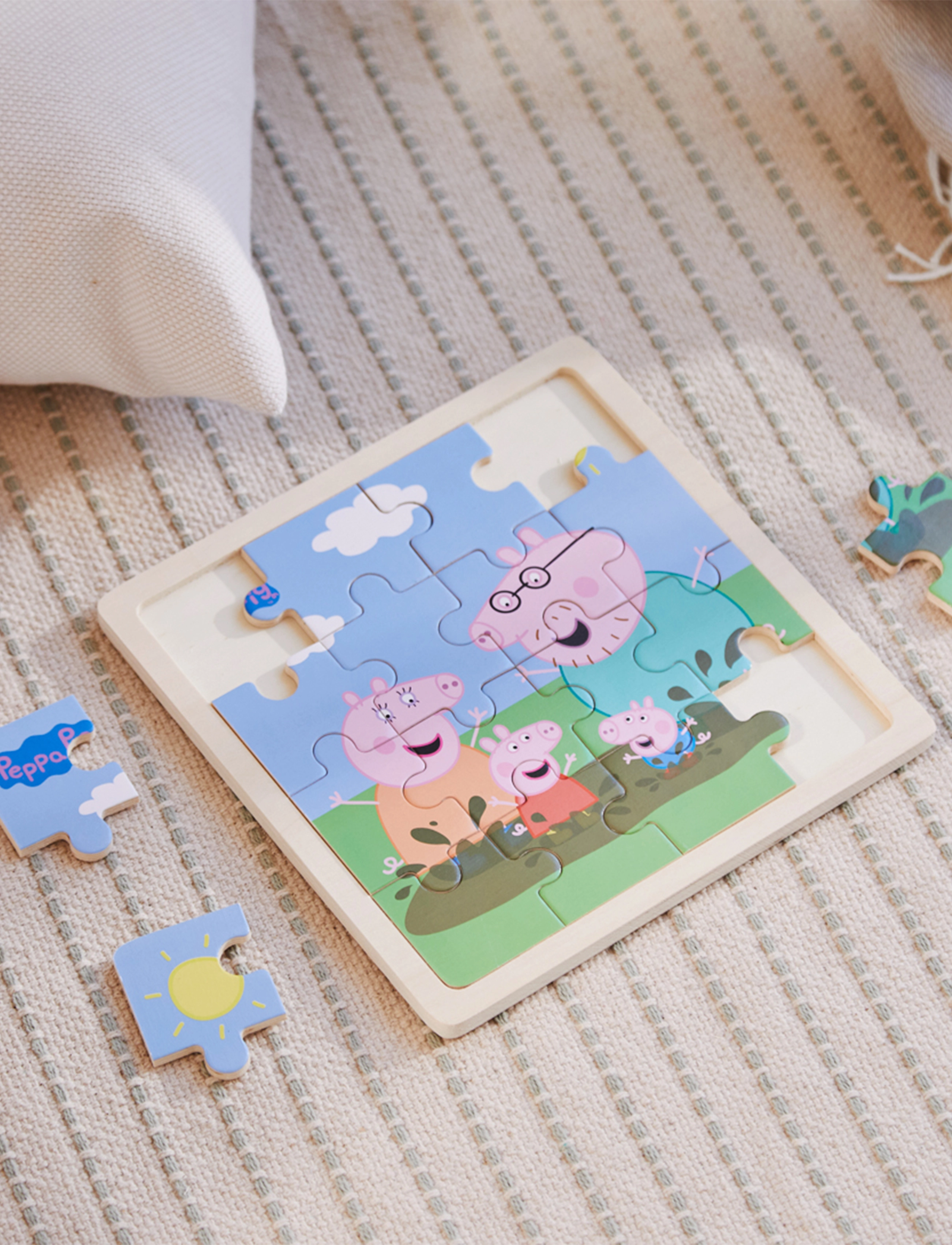 Gurli Gris Peppa Pig Wooden Puzzle Mud, One Size, Puzzles, Mehrfarbig/gemustert - Kinder
